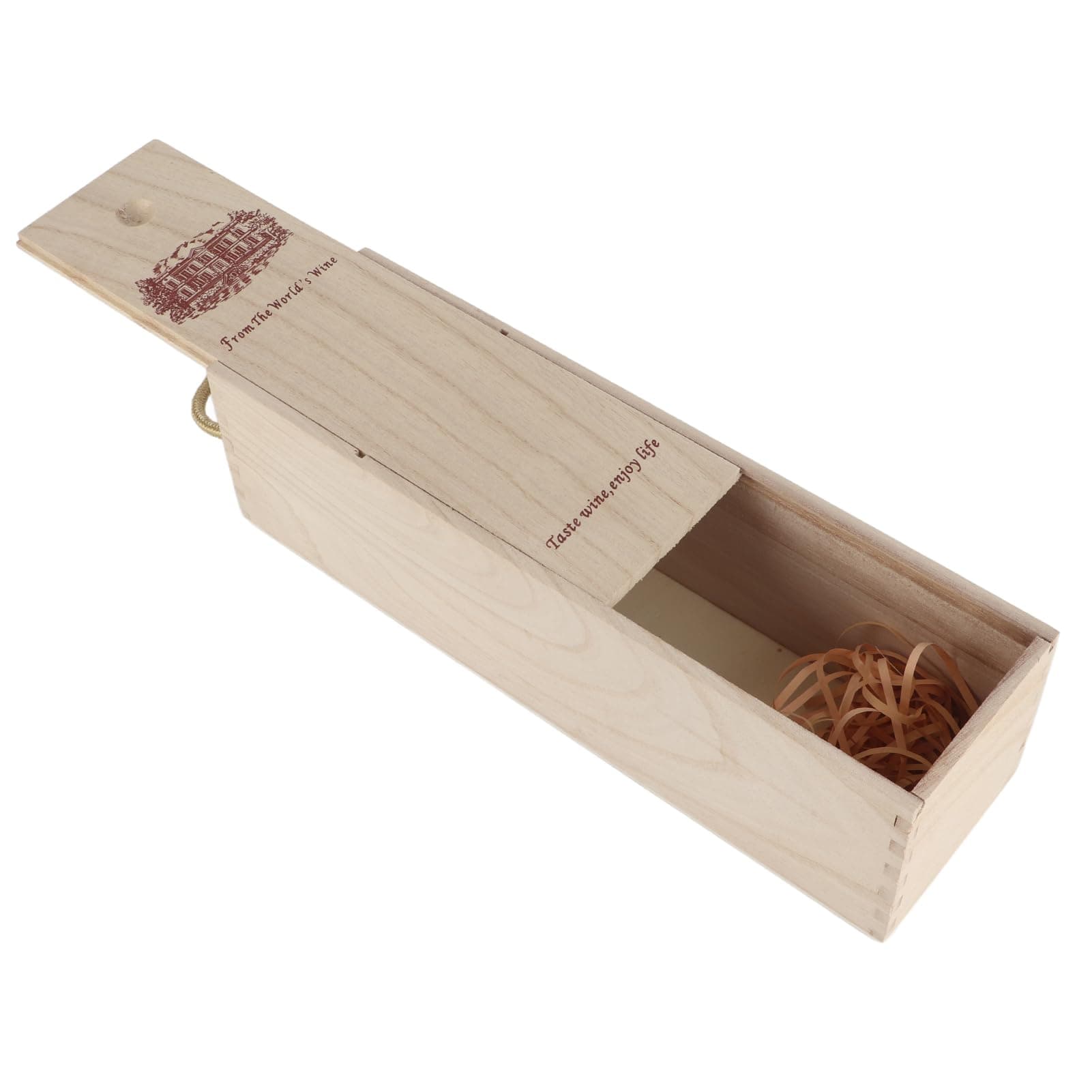 Wooden Wine Box, Wine Gift Box, 13.8 x 3.9 x 3.9 Inches, Single Bottle Gift Box, Liqueur Gifts, Wine and Champagne, Wine Bottle Gift Wrapping Weddings,