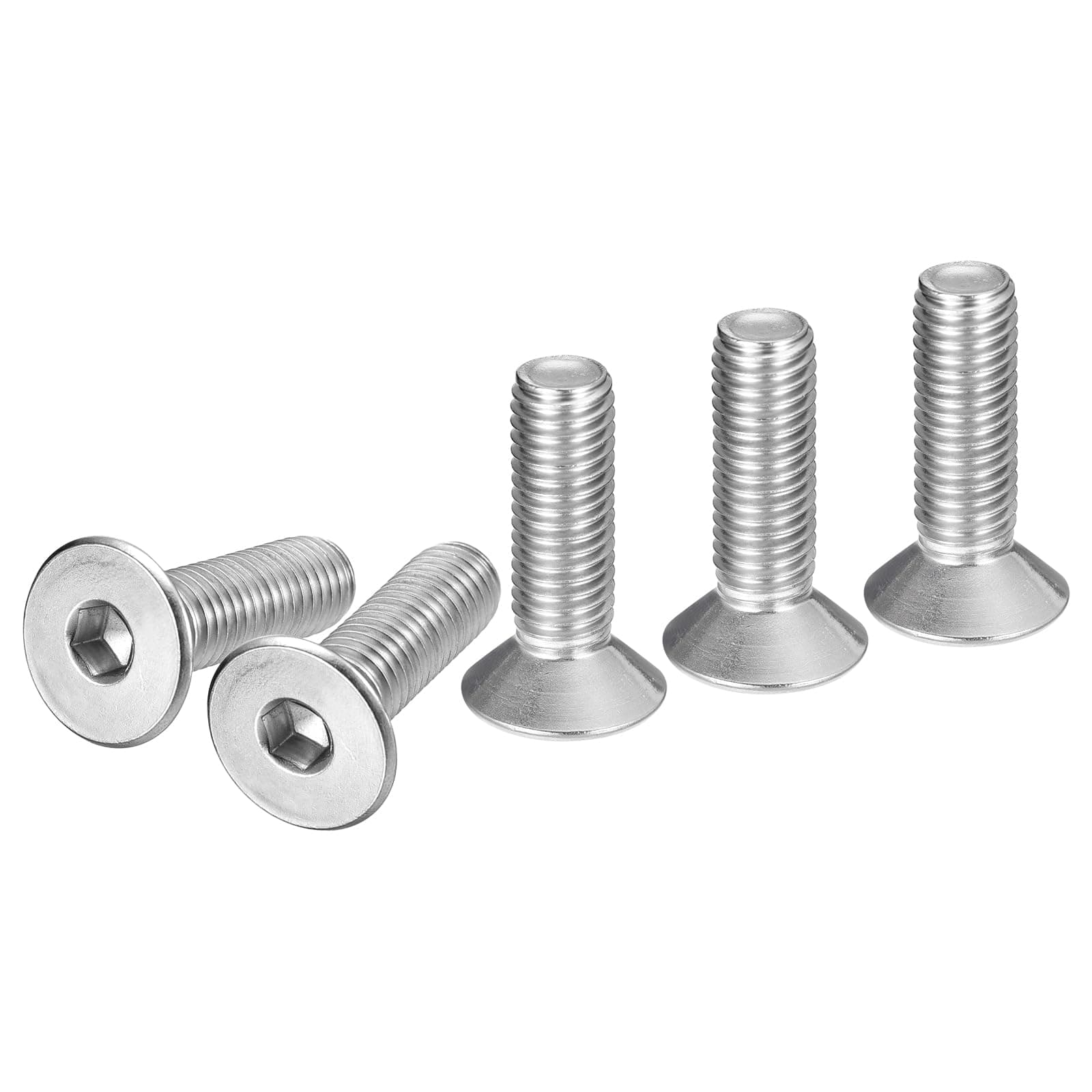 DTGN M10-1.5 x 35mm Flat Head Socket Cap Screws, 10 Pack 304 Stainless Steel Hex Socket Flat Head Screws, Full Thread, Countersunk Bolts