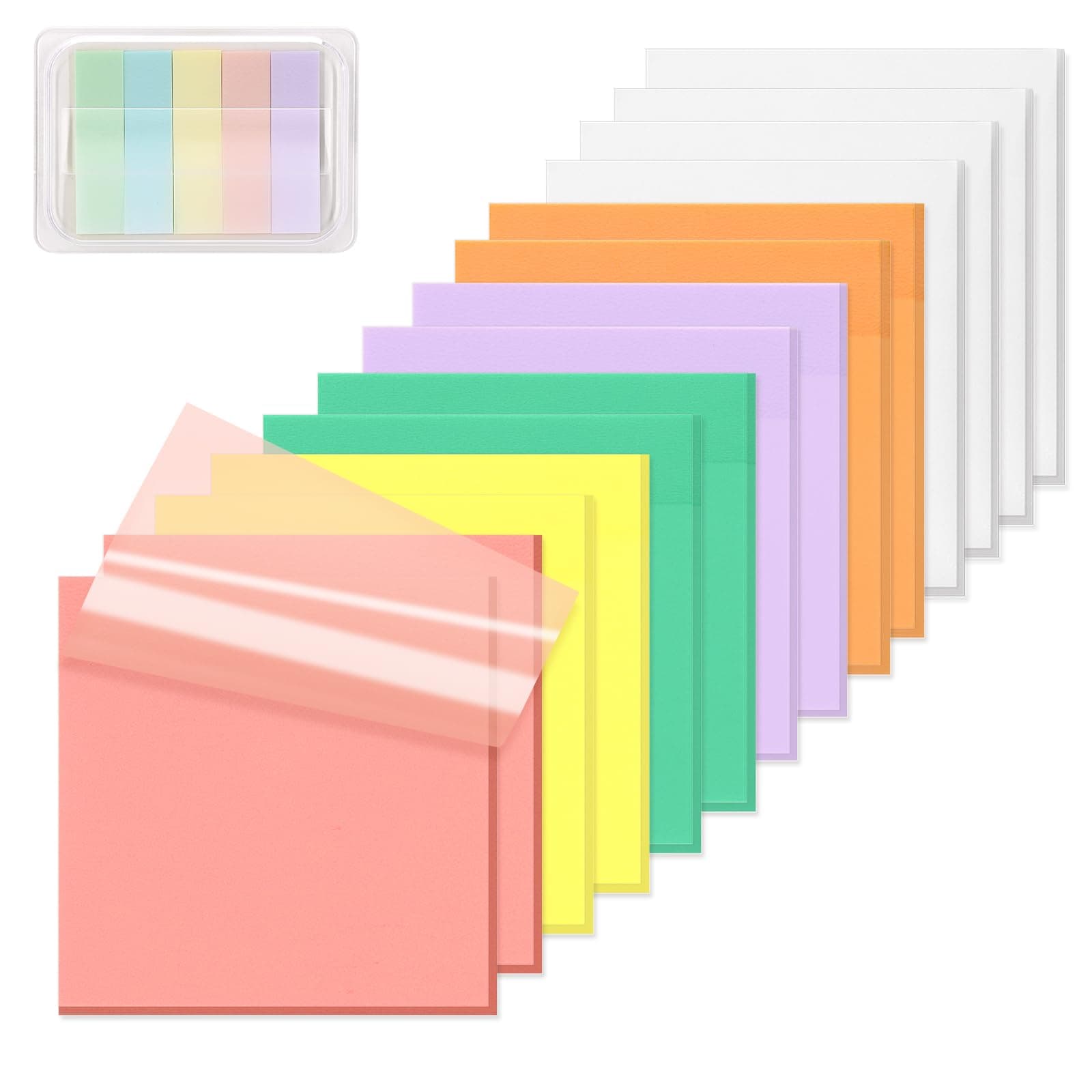 ‎SYMDROMIA Transparent Sticky Notes, 3"x3" Clear Post Translucent Sticky Notes with See Through Self-Adhesive Sticky Pads for Office School College Supplies, 800 Sheets Soft Macron