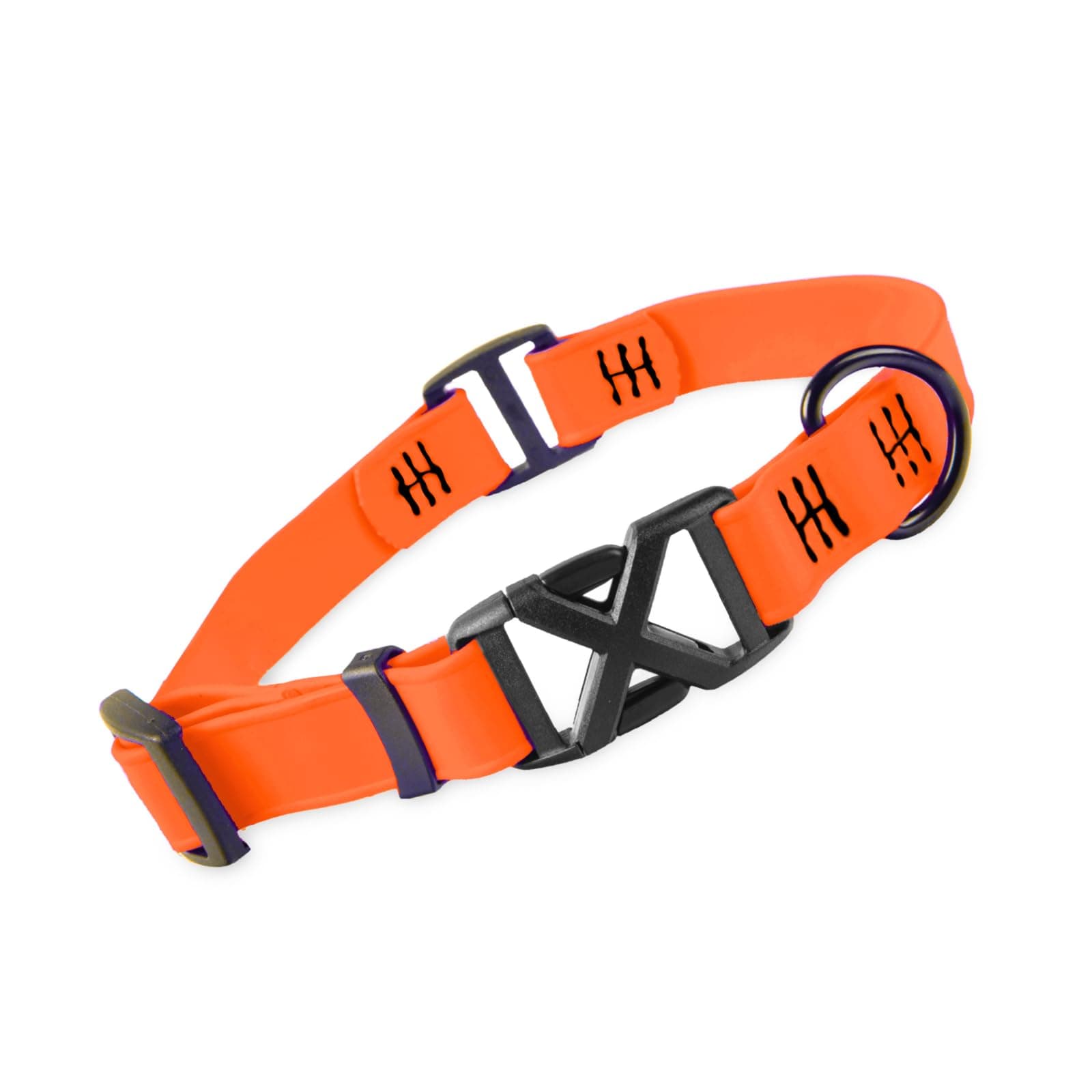 DogTraxs Light Duty Biothane Dog Collar, Orange, 3/4" W x 12-15" L