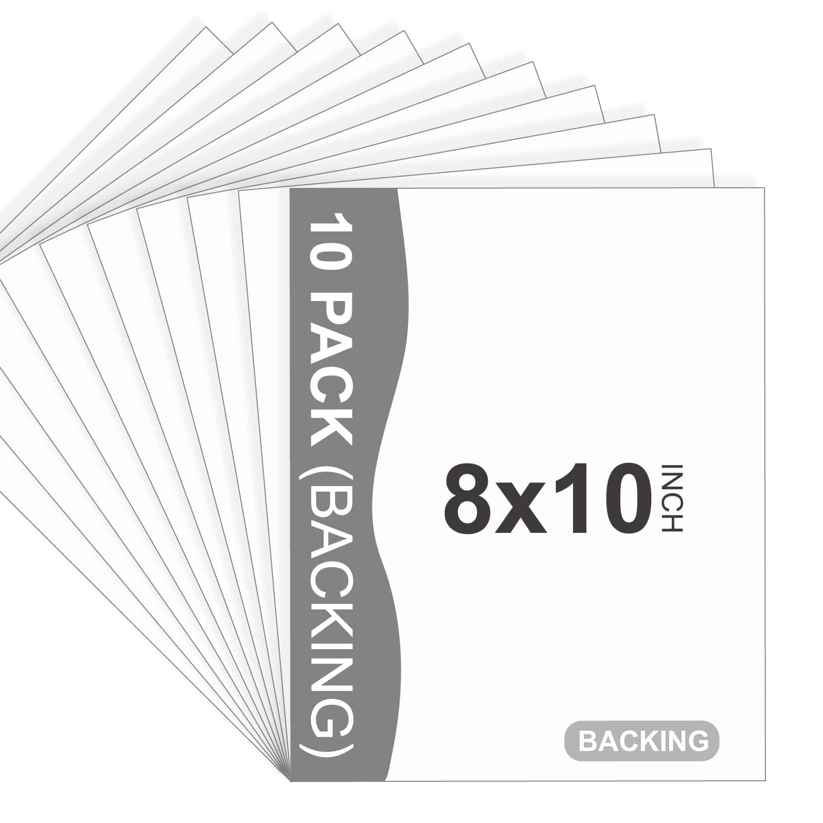 Somime 10 Pack Backing Boards, 8x10 Acid-Free Uncut White Mat Boards