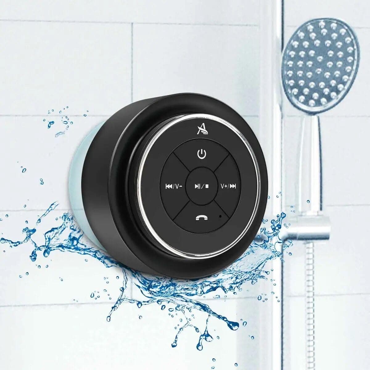 XLeader SoundAngel Mate, Upgraded, Pro Shower Speaker, Certified IPX7 Waterproof Bluetooth Speaker, with Suction Cup, Hook, Built-in Mic, Crystal Sound&Rich Bass, 12H Playtime, Ideal Gifts, Silver