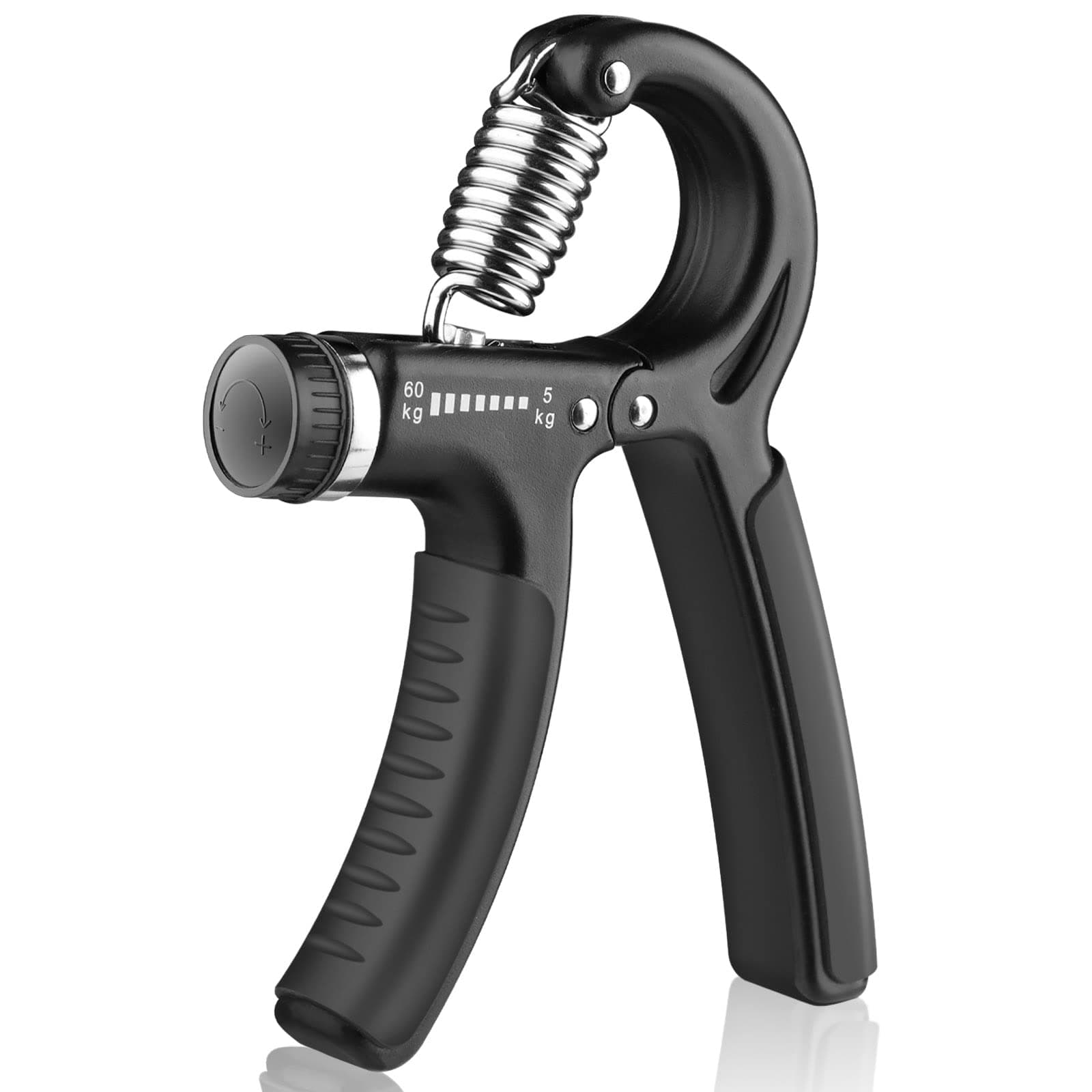 AIXPI Grip Strength Trainer, Hand Grip Exerciser Strengthener with Adjustable Resistance 11-132 Lbs (5-60kg), Forearm Strengthener, Hand Exerciser for Muscle Building and Injury Recover Black 1 Pack