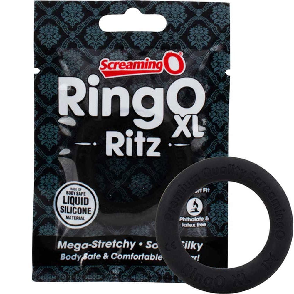 Screaming O RingO Ritz XL Mega Stretchy Silicone Cock Ring, Black