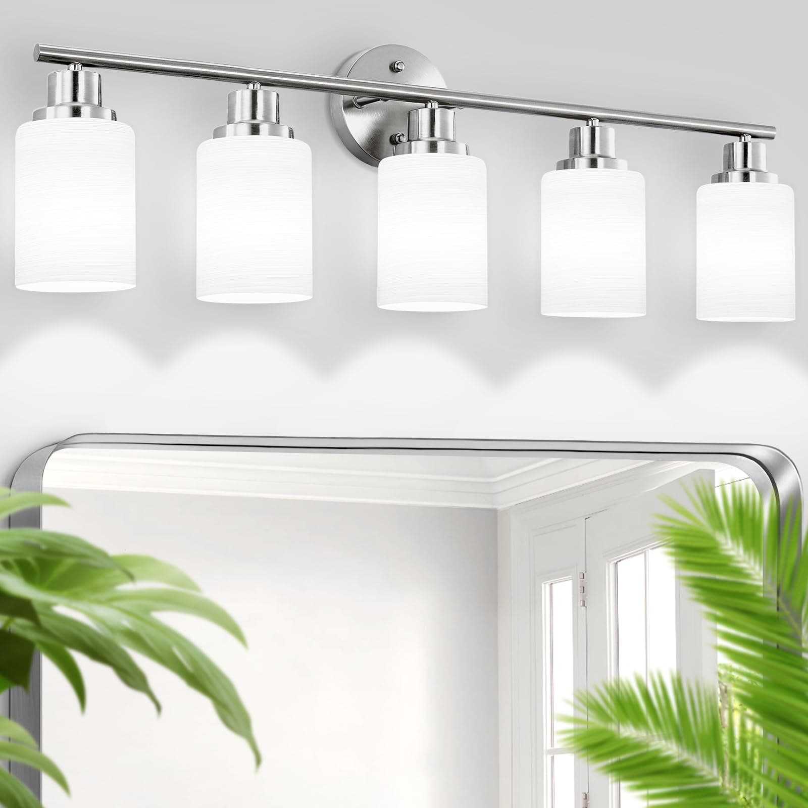 Guliaofo 5-Light Vanity Lights, 31.4" Farmhouse Bathroom Light Fixtures