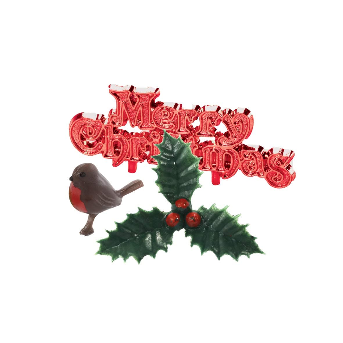 Anniversary House BX315 Jewel Toned Christmas Cake Decoration Kit-3 Pcs