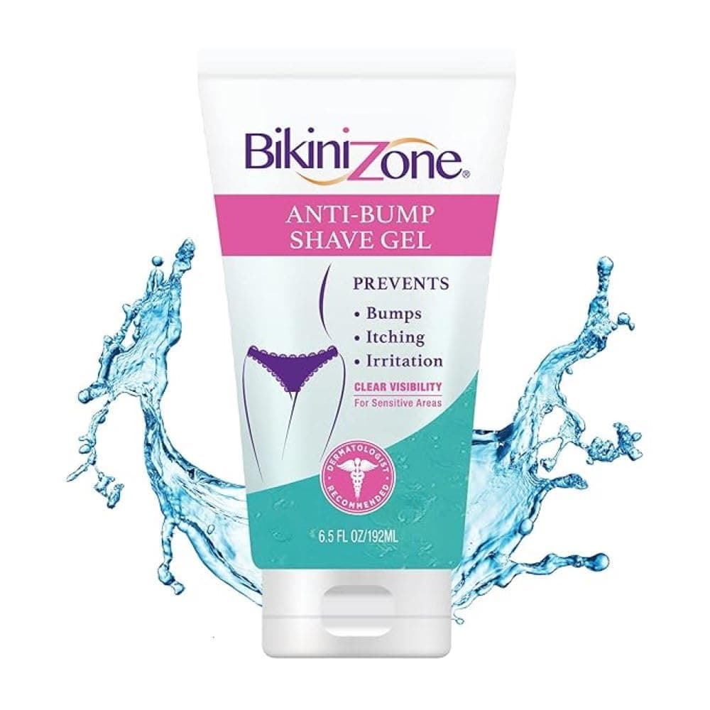 Bikini Zone Anti-Bumps Shave Gel - Close Shave w/ No Bumps, Irritation, or Ingrown Hairs - Dermatologist Recommended - Clear Full Body Shaving Cream﻿ (5 oz)