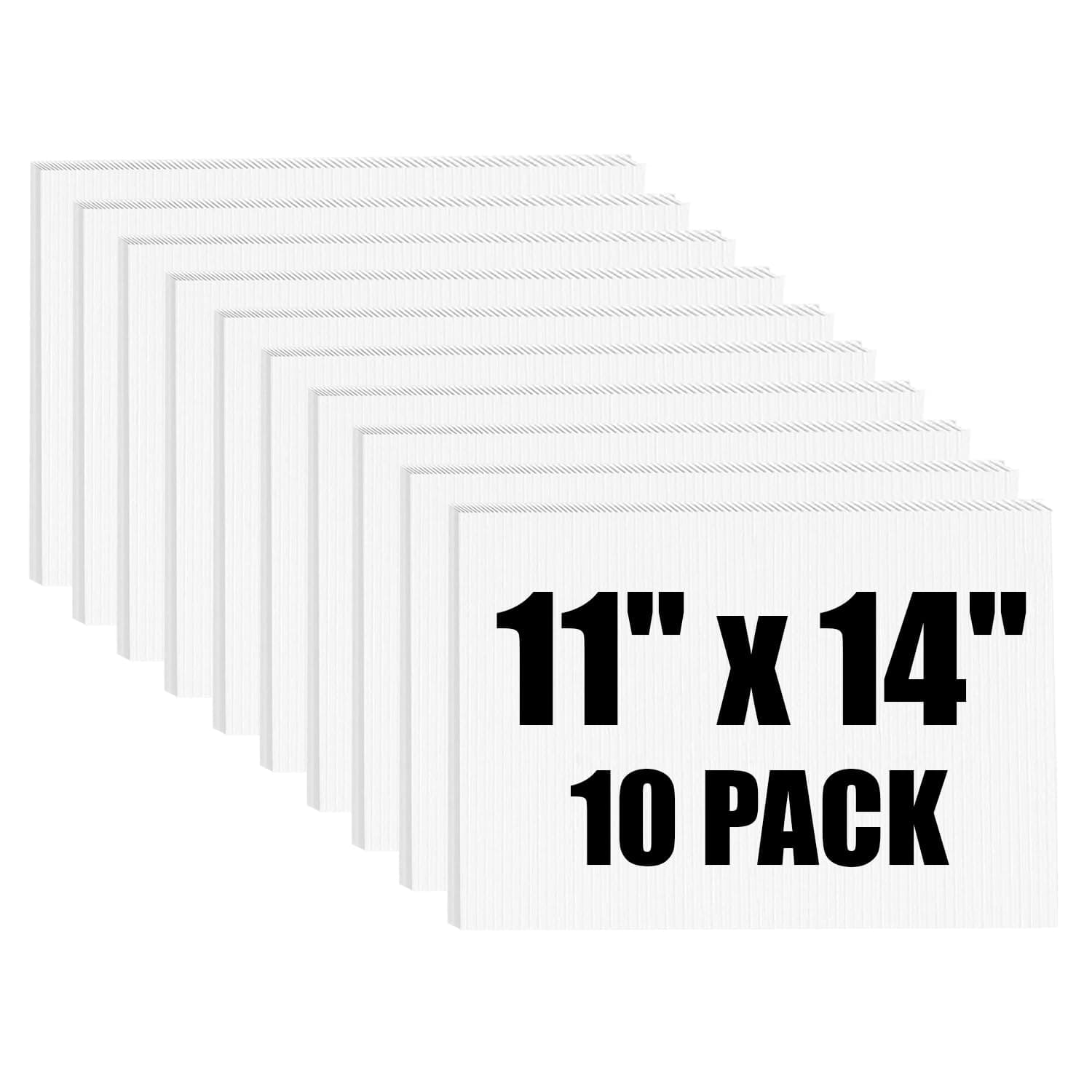 Corrugated Plastic Poster Board 11" x 14", 10 Pack White Corrugated Plastic Board, 3/16 Inches Thick Poster Sheets for School Projects, Craft, Art, Waterproof Blank Yard Signs for Outdoor