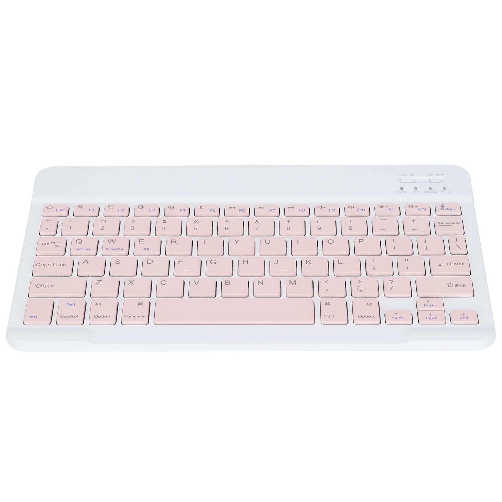 Portable Keyboard, Ultra‑Slim Silent Non‑Slip Design Keyboard Portable for Windows for iOS for Android(Pink)