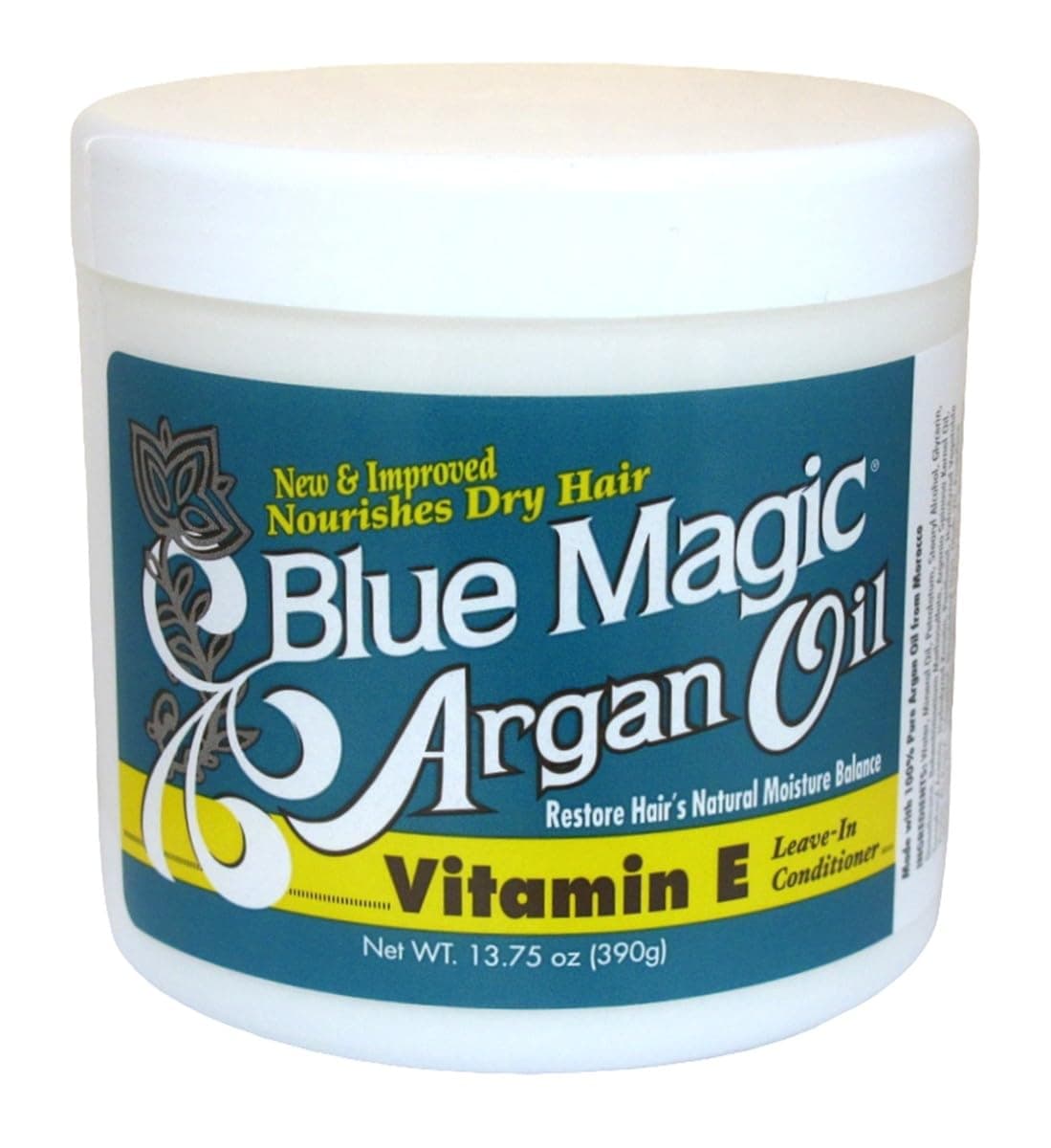 Blue Magic Argan Oil&Vitamin-E Leave-In 13.75oz Jar (6 Pack)
