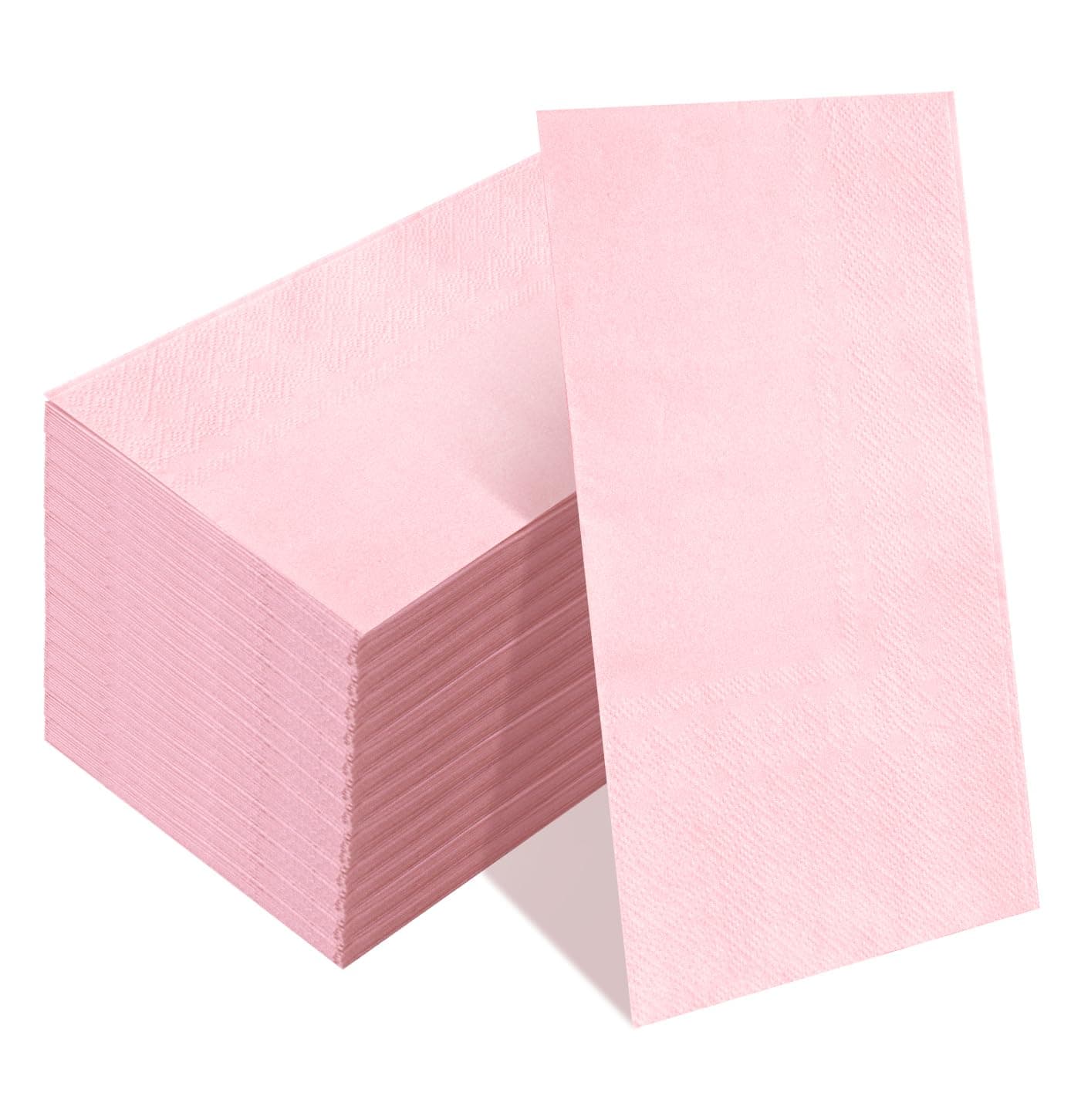 HEIPINIUYE 50 Pieces Light Pink Napkin Disposable Guest Napkins Beverage Napkins Paper Hand Towels for Bathroom Wedding Birthday Baby Shower Dinner Napkins