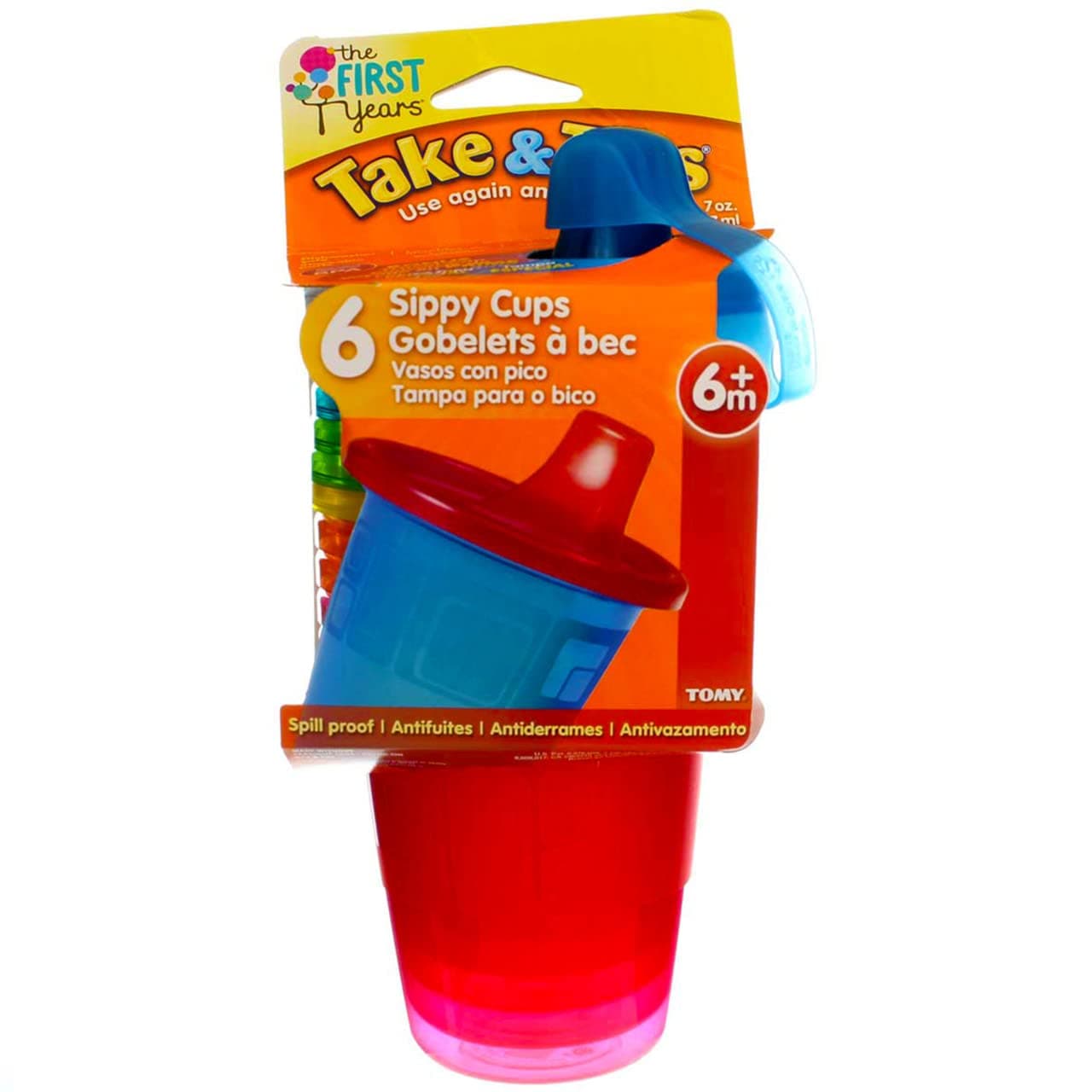 The First Years Spill-Proof 7 Ounce Cups 6 ea Assorted Colors (Pack of 2)
