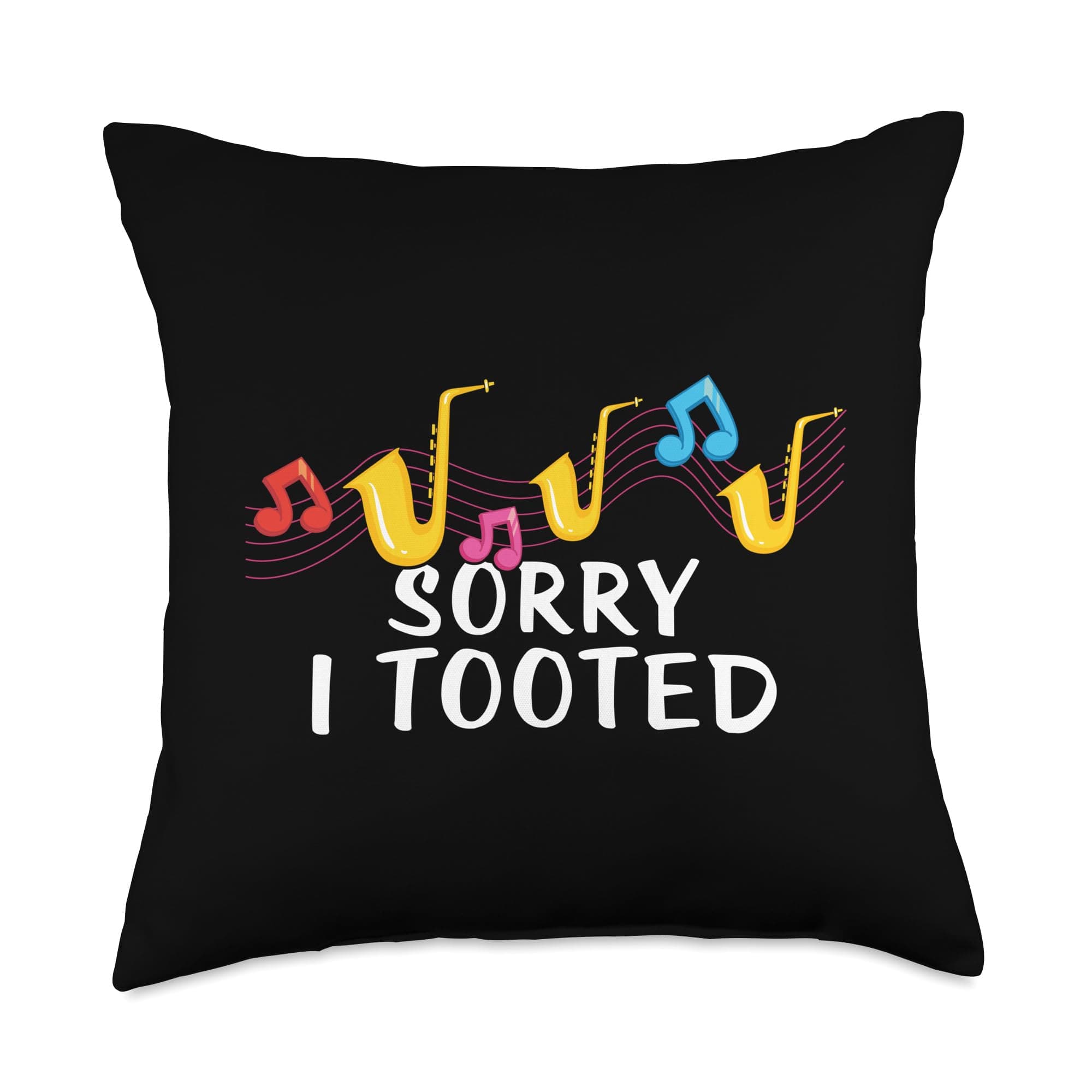 Funny Saxophone Lover Graphic for Women and Men Saxophonist Throw Pillow