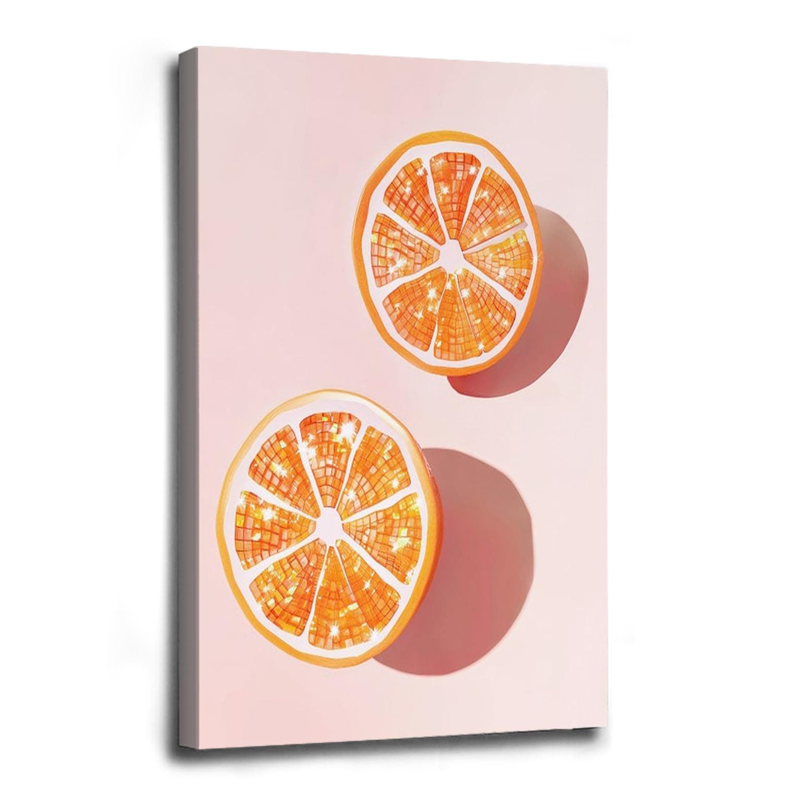 UPCBEDSW Disco Grapefruit Art Print Wall Art Poster Gorgeous Disco Ball Grapefruit Slices Preppy Kitchen Wall Art Modern Home Decor Canvas Wall Art Poster