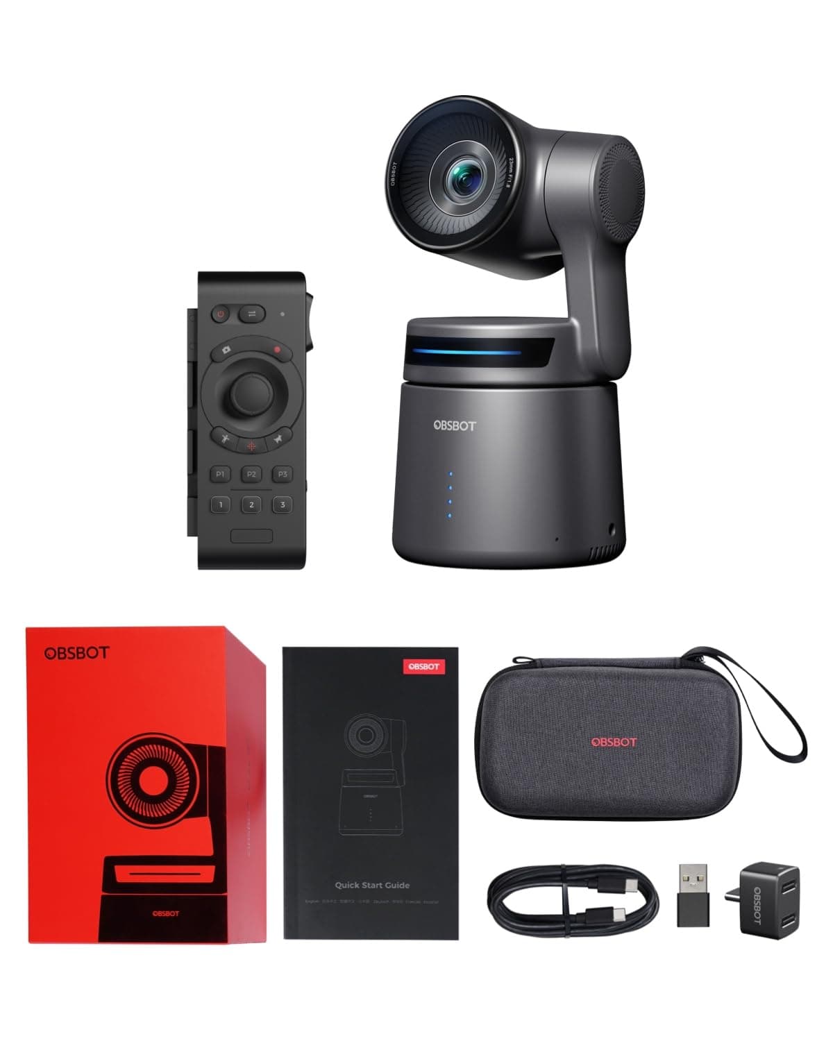 OBSBOT Tail Air & Smart Remote Combo, AI Tracking PTZ Streaming Camera 4K