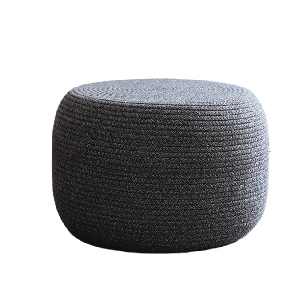 Floor Cushion Pouf Ottoman, Tatami Seat and Meditation Floor Pillow, Small Knitted Footstool for Adults, Low Stool for Living Room, Bedroom or Entryway(Gray)