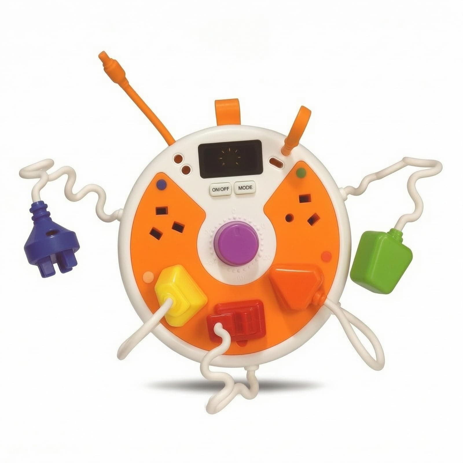 Amagogo Children Educational Board Interactive Plug Toy Learning Busy Board Matching Toy Sensory Buttons and Knob for Problem Solving and Focus Training , Orange