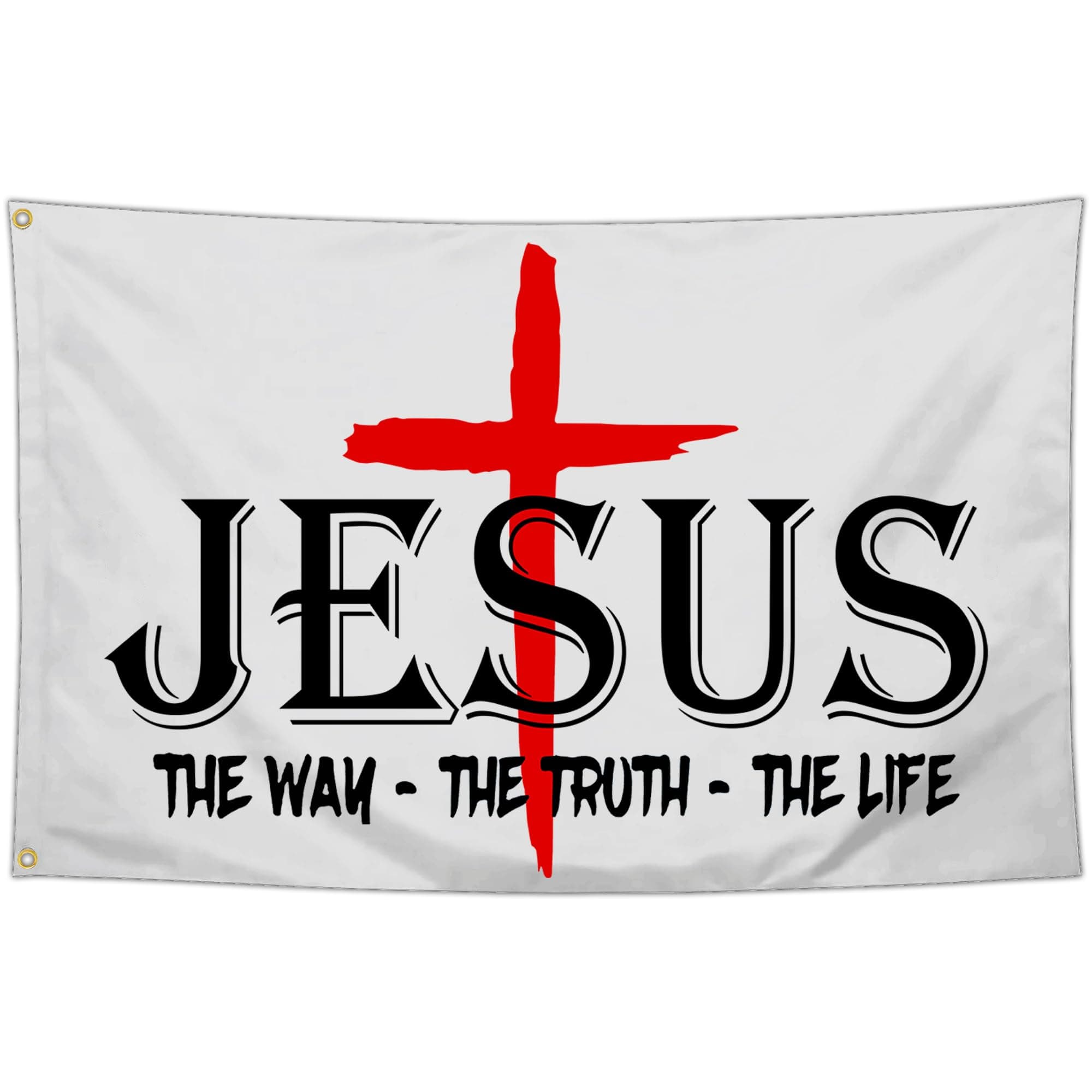 Cuiliqun Jesus The Way Truth Life Flag Christian Jesus Flags for Outside 3x5 Ft House Yard Outdoor Decorations Banner