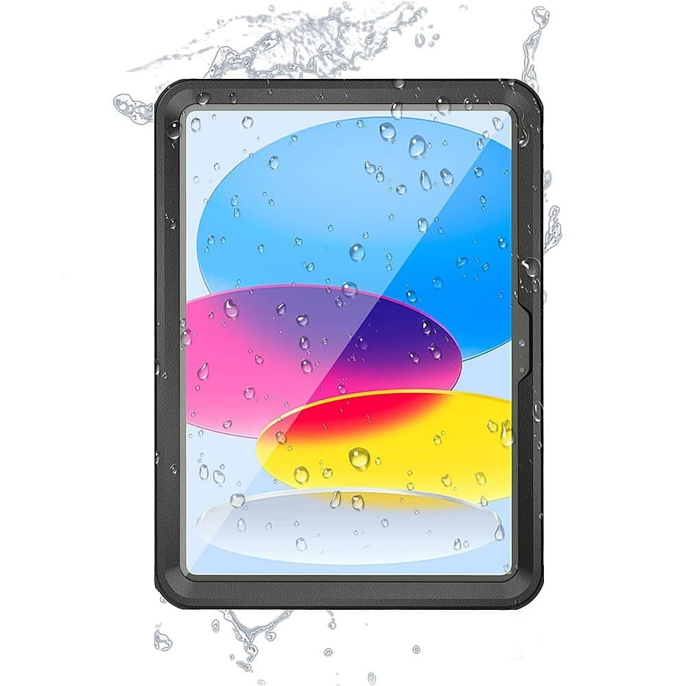 SaharaCase Water-Resistant Case for Apple iPad 10.9" (10th Generation 2022) [Shockproof Bumper] Heavy Duty Military Tested IP68 Water Resistant Rugged Protection Antislip - Black
