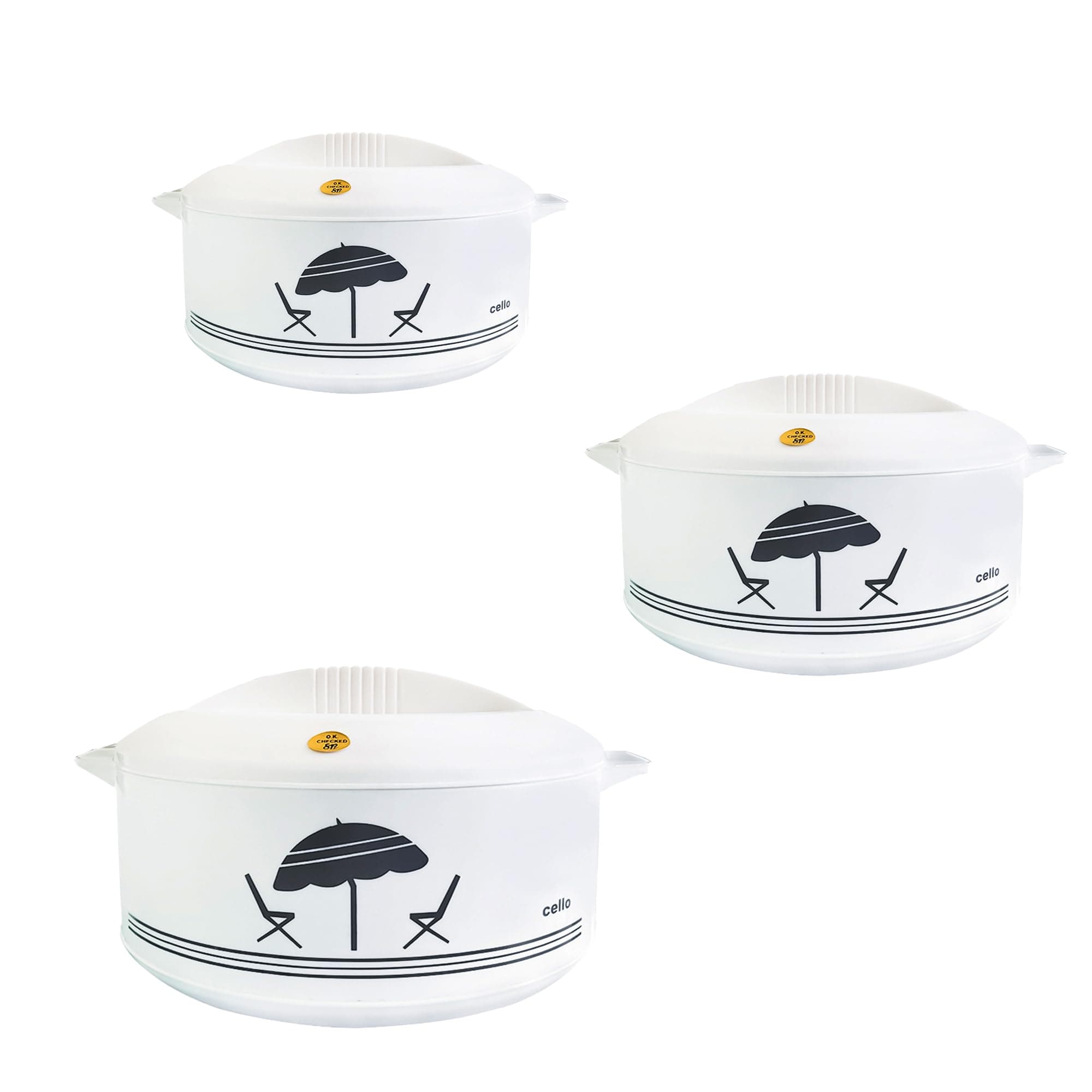 Cello Chef Super Insulated Hot Pot Gift Set, 3 Pieces, White