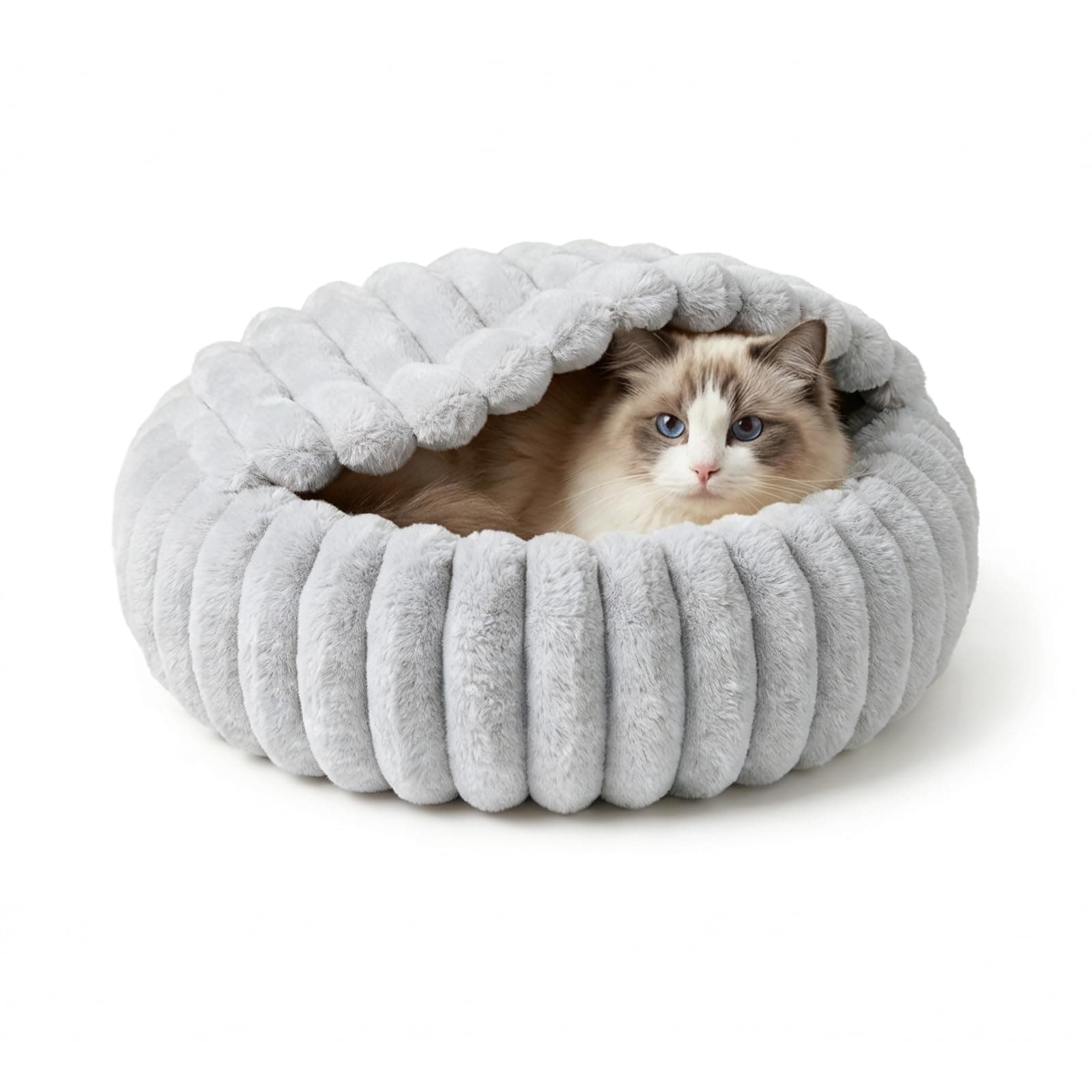 Cat Beds for Indoor Cats, Small Dog Bed-Light Gray-20 inches