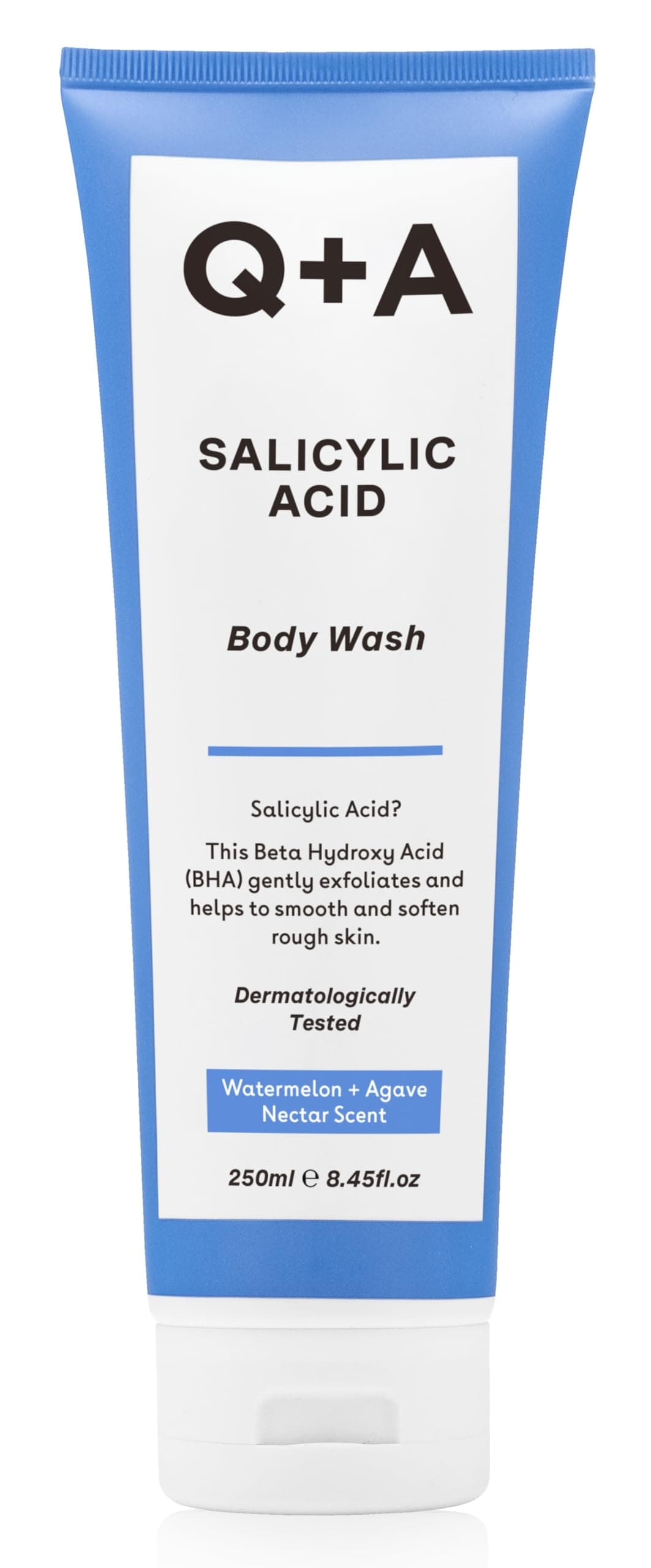 Q+A Salicylic Acid Body Wash 250ml, Sensitive Shower Gel