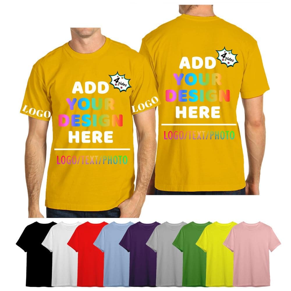 velquessa Personalised T Shirt,Custom T Shirts for Men Women,Design Your Own Printed Shirt,Customisable Tshirt with Photos/Text/Logo, Great for Bulk Custom and Special Occasions