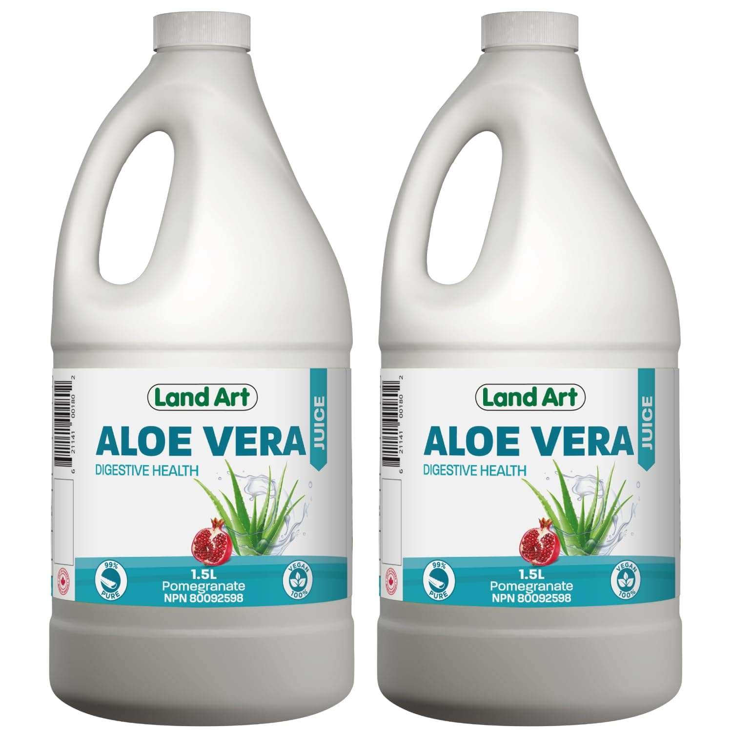 Aloe Vera Juice Pomegranate, Digestion, Guts, Constipation, 1,5 L (2-Pack)