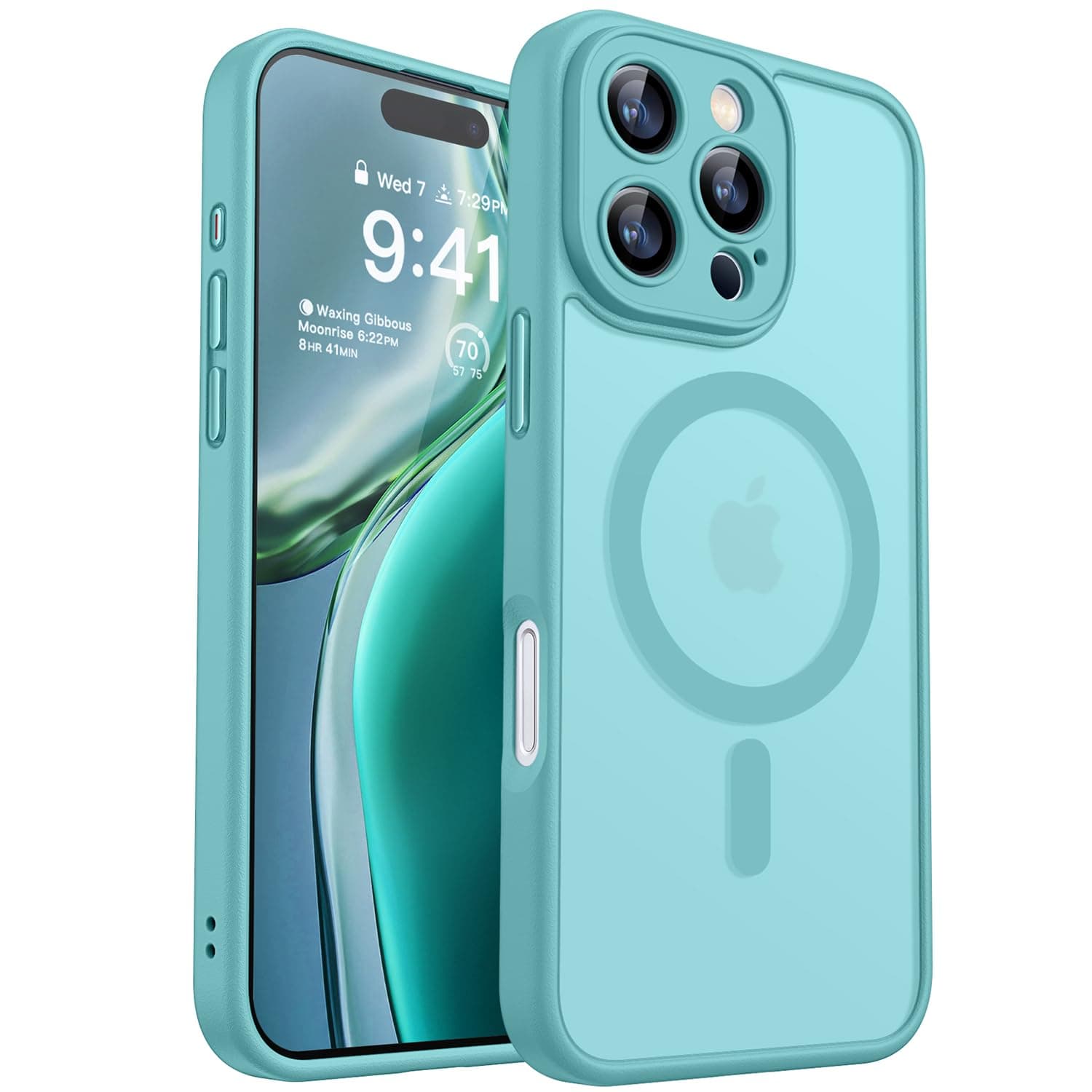 CANSHN Magnetic Shockproof for iPhone 16 Pro Max Case, Teal