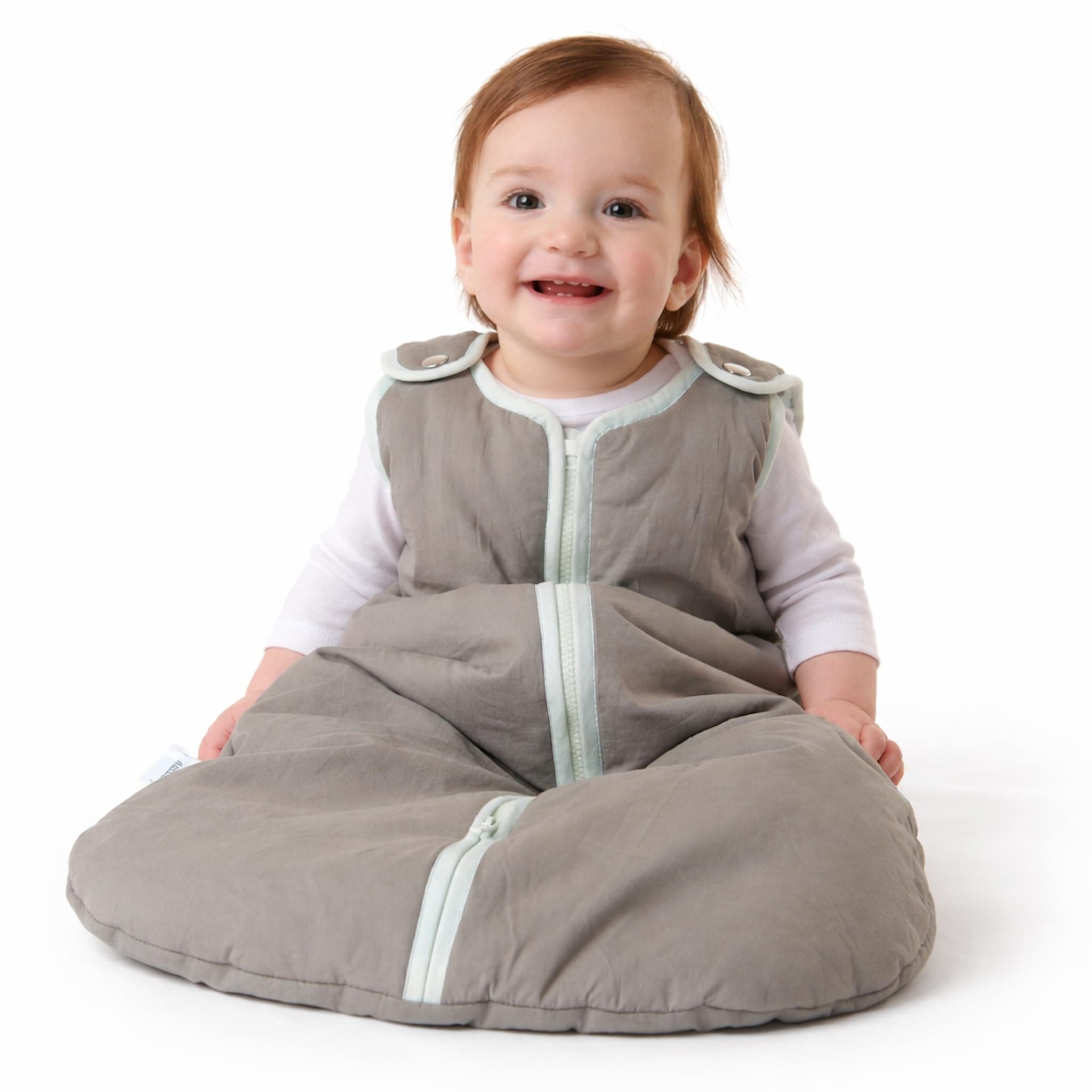 Baby Deedee Sleep Nest Original - Baby Sleep Sack 2.5 TOG 0-6 Months, Winter Sleeping Bag with Soft Cotton & Patented Shoulder Snaps, Wearable Blanket for Boy Girl Infant Toddler, Gray Lagoon