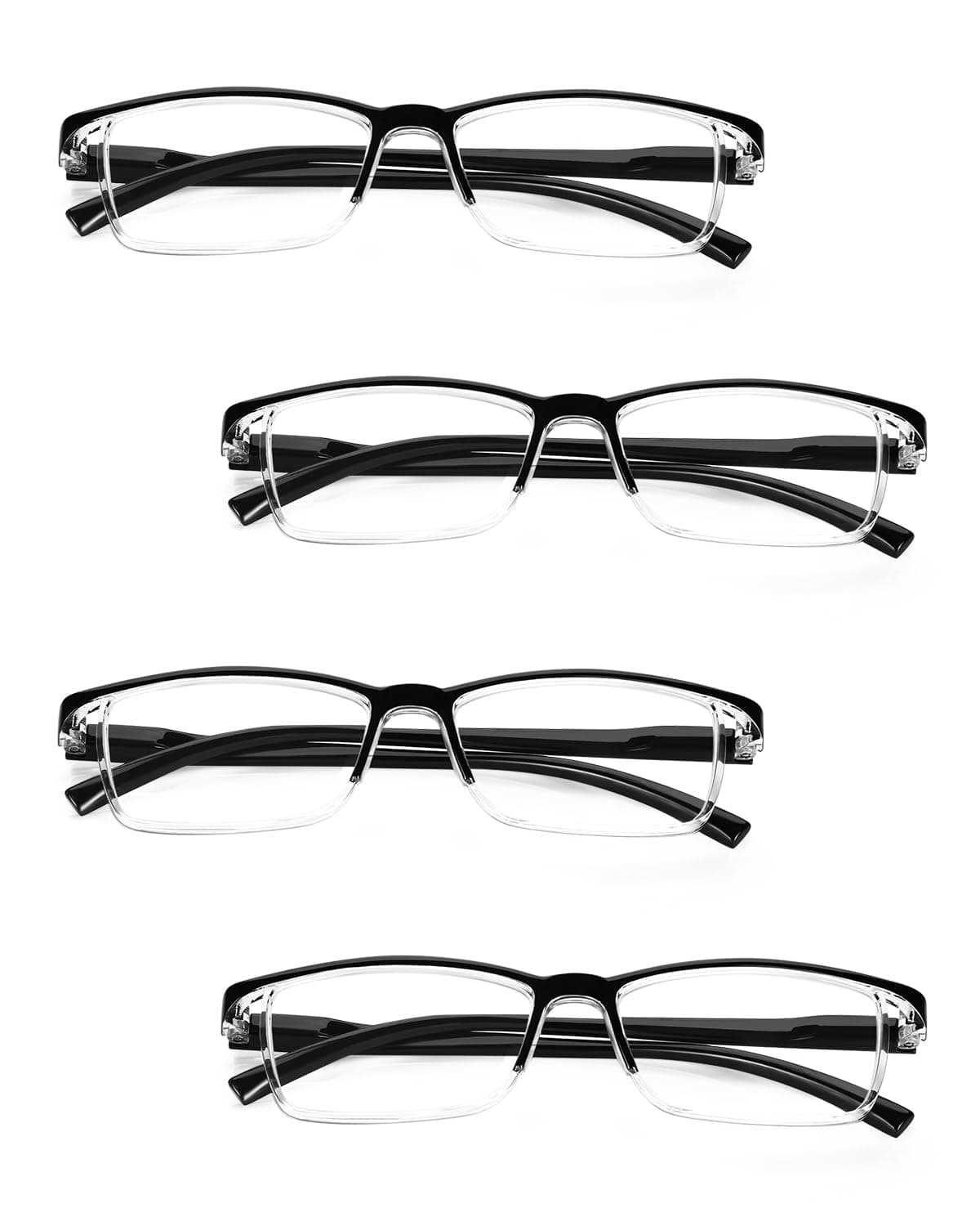 LUFF 4 Pairs Reading Glasses Anti-Blue-ray Men/Women Computer Readers
