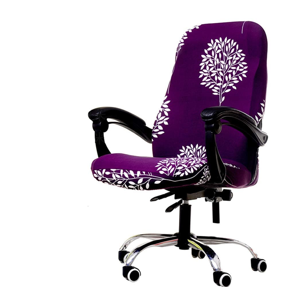 (Purple Tree) - Deisy Dee Computer Office Chair Covers for Stretch Rotating Mid Back Chair Slipcovers Cover ONLY Chair Covers C162 (Purple Tree)