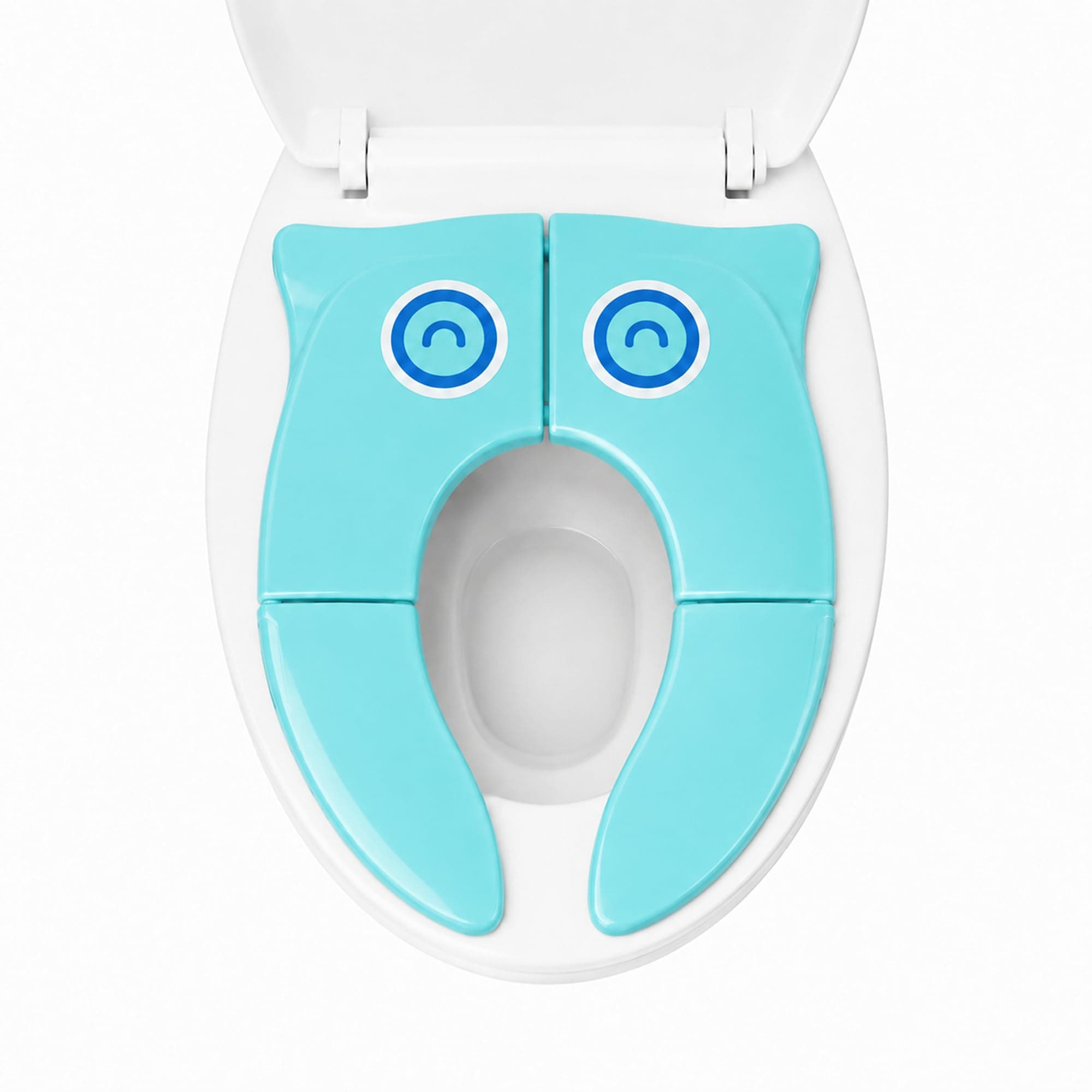 Folding Travel Potty Training Seat for Toddlers – Fits Round & Oval Toilets, Non-Slip Foot Pads, Includes Travel Bag, BPA-Free Portable Toilet Seat for Kids (Aqua)