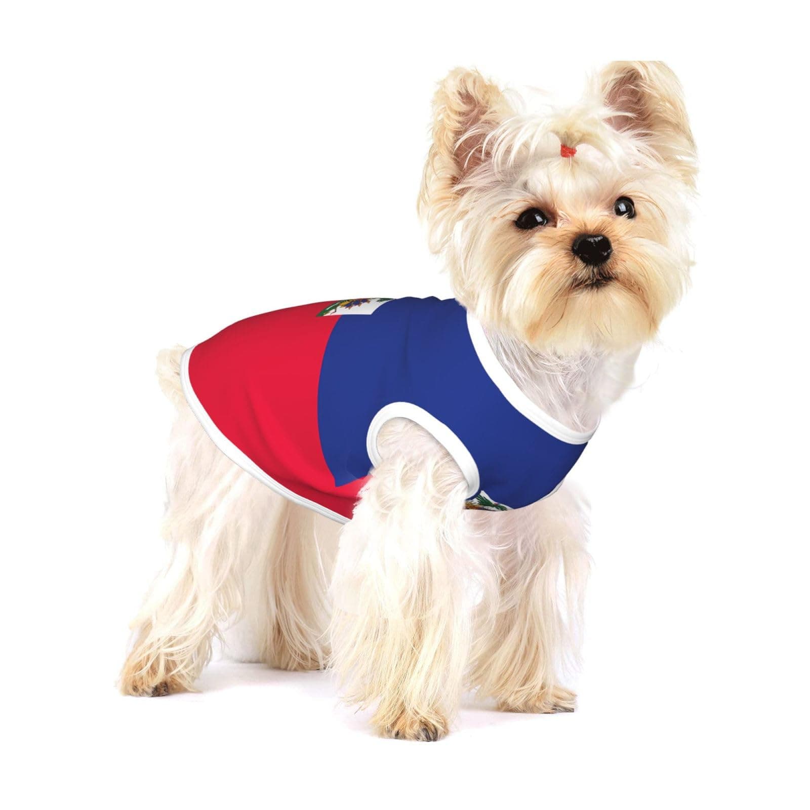 Cute Pet Dog Shirts, Cotton Tank Vest for Haitian Flag Print Dogs, Sleeveless Puppy Clothes, for Large Chihuahua X-L