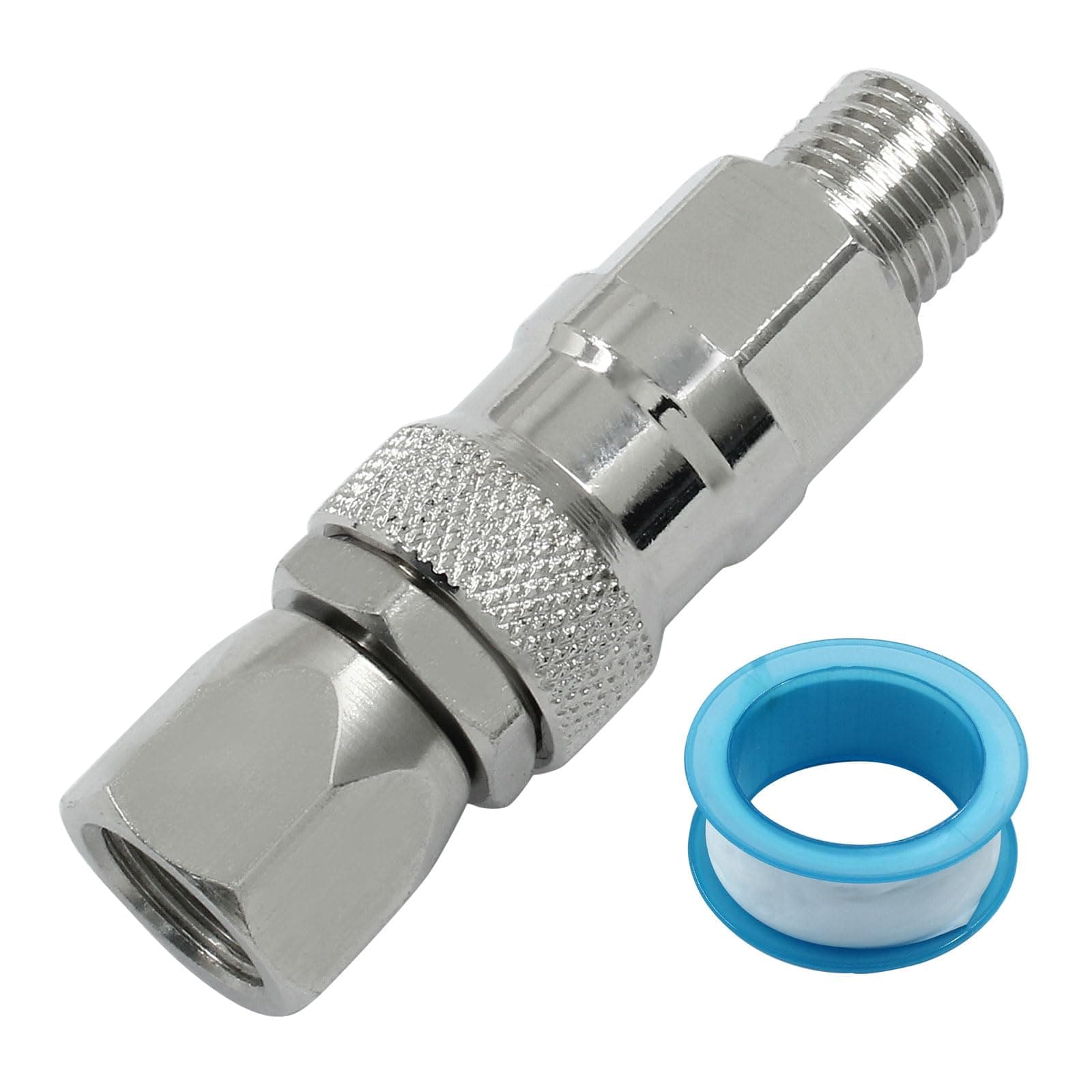 LifCratms Airless Spray Gun Swivel Joint, Sprayer Joint 1/4-Inch 360 Degrees Rotate Stainless Steel High Pressure Spray Gun Connector Accessories for Paint Sprayers Hose