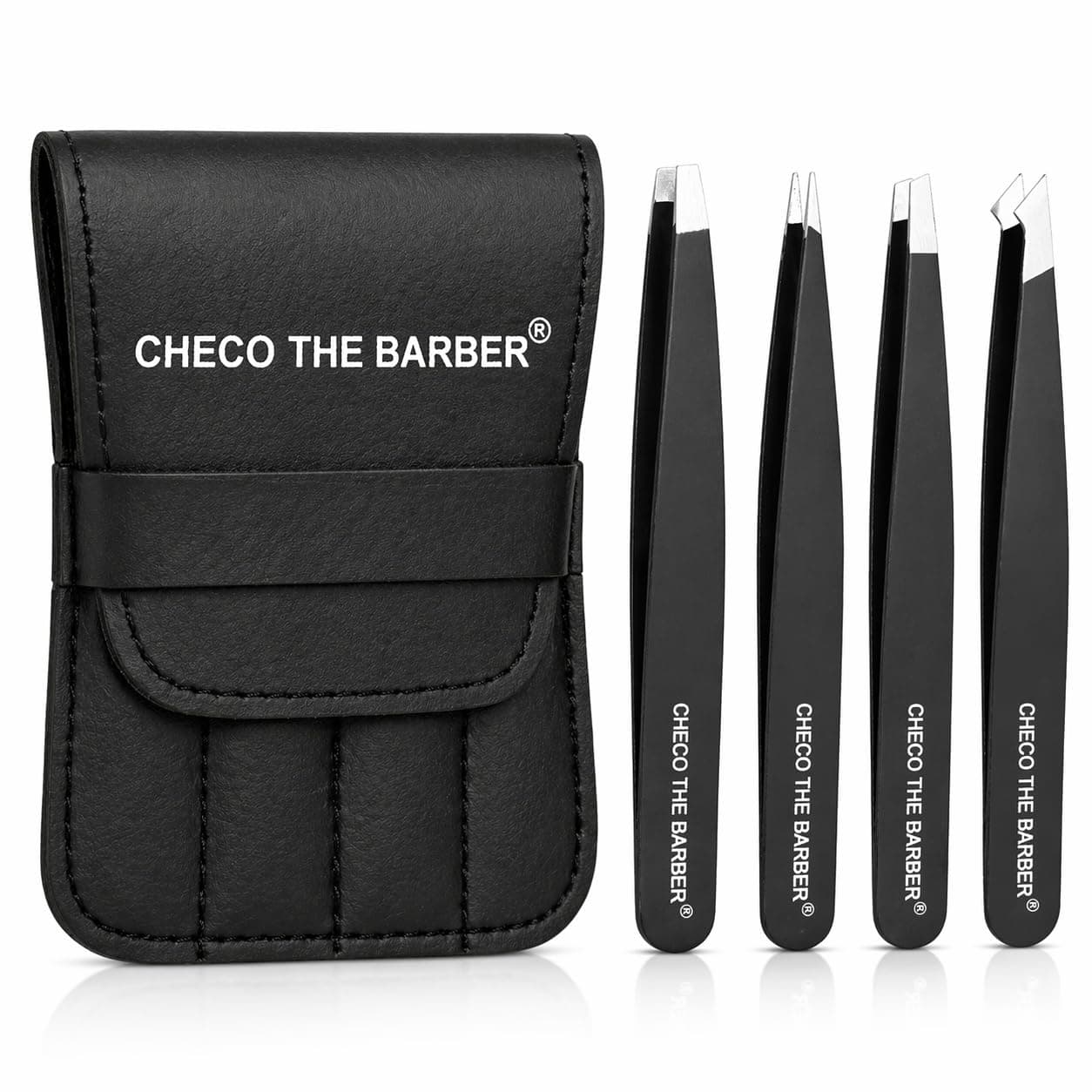 Set of 3 Tweezers and Stainless Steel Blackhead Remover For Skincare Checo The Barber Tweezers