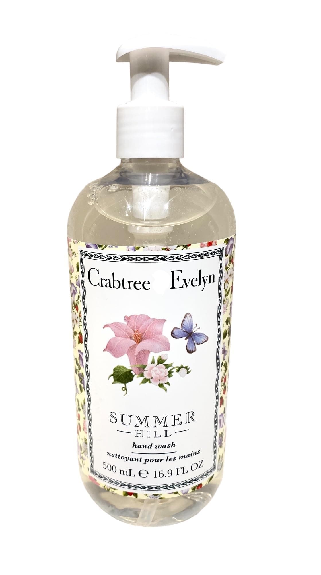 Crabtree & Evelyn Summer Hill Hand Wash – 16.9 fl oz (500 mL) – Gentle Liquid Soap with Light Floral Scent