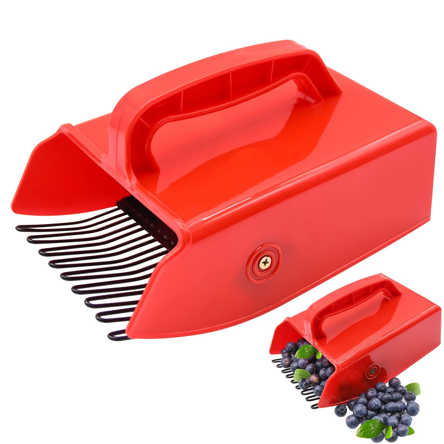 LFSEMINI 1/2/4 Pack Berry Picker, Blueberry Rake Scoop with Metallic Comb and Ergonomic Plastic Handle for Easier Berry Picking, Suitable for Blueberries, Lingonberries, Huckleberries and More