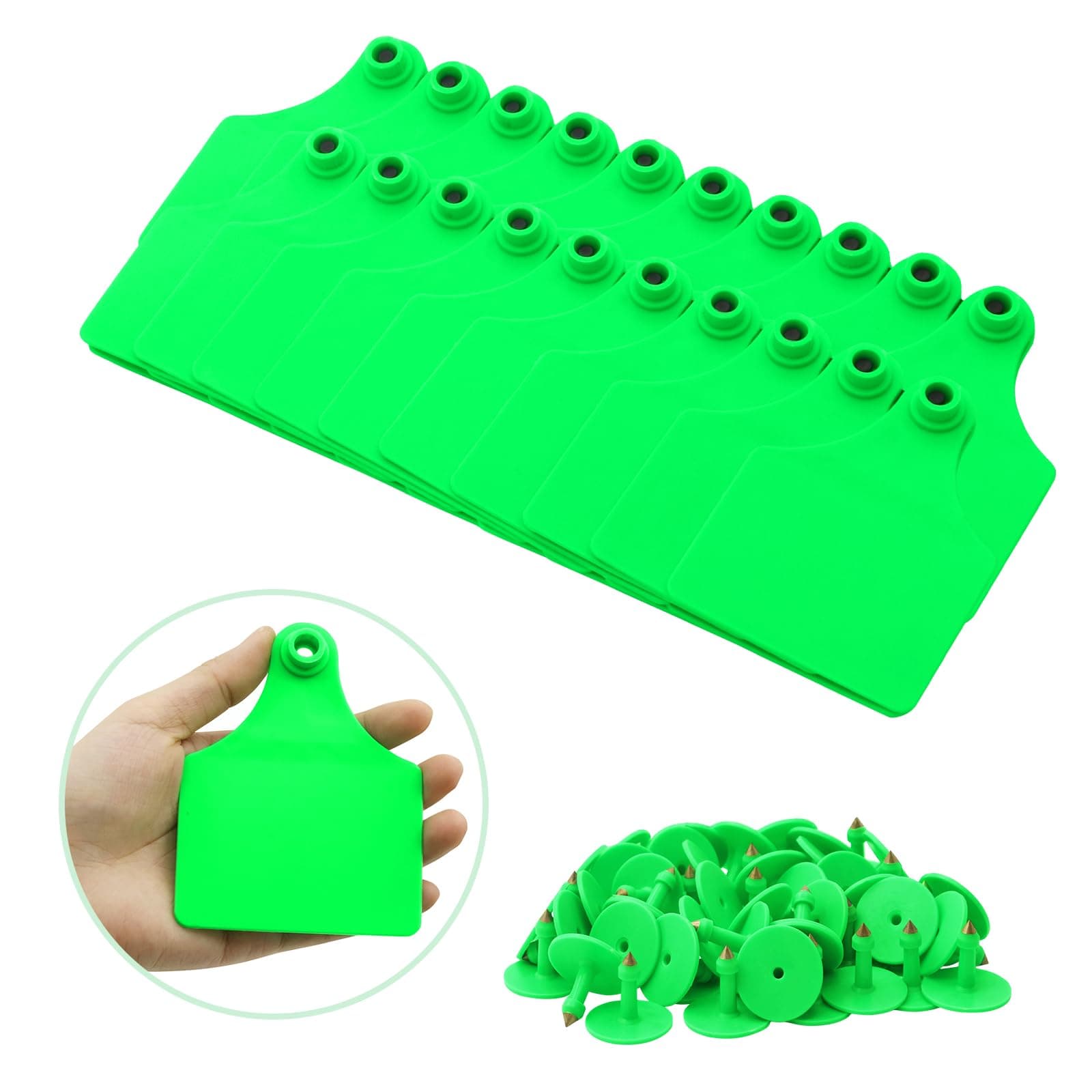 USUNFARM 100Pcs Blank Cattle Ear Tags TPU Large Size Identification Tags