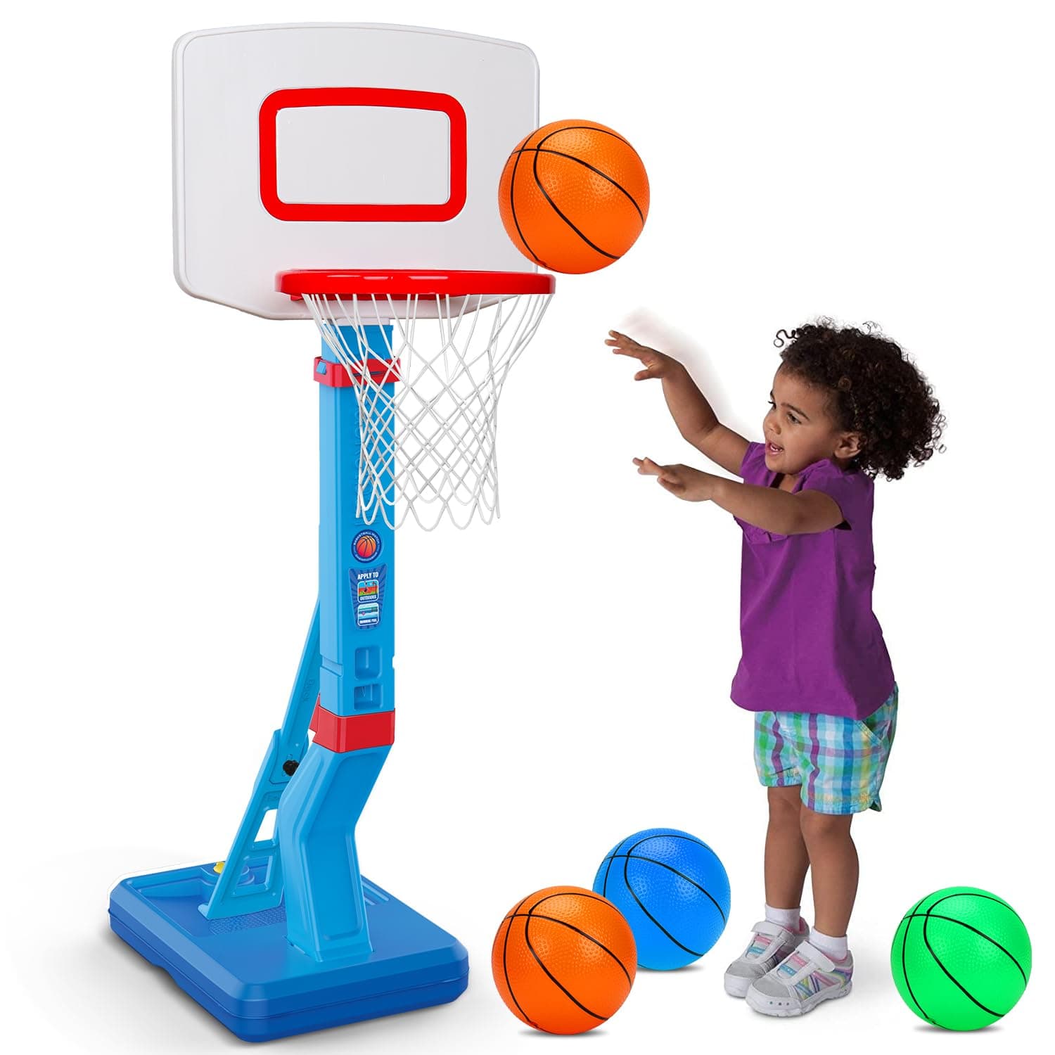 Swimming Pool Basketball Hoop Indoor Mini Ajustable Portable Basketball Goals with Ball Pump for Boy Girl Outdoor Toddler Toys for Backyard Games Water Basketball Game Pool Toy for Kid Age 3-5 4-8