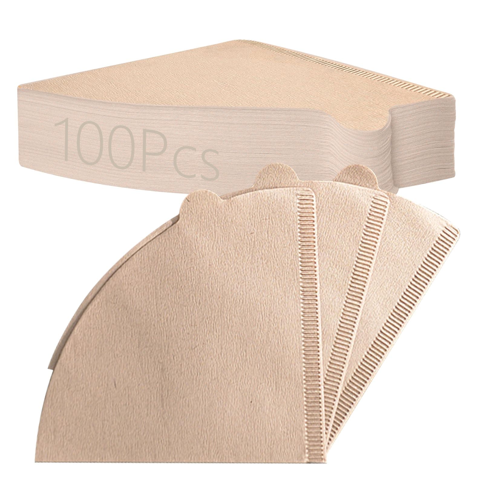 Coffee Filter Papers,Joogee 100pcs Coffee Filter Disposable Unbleached Compatible with Size 02 Filter Papers Compatible for Coffee Dripper & Pour Over Coffee Maker, 3-4 Cups