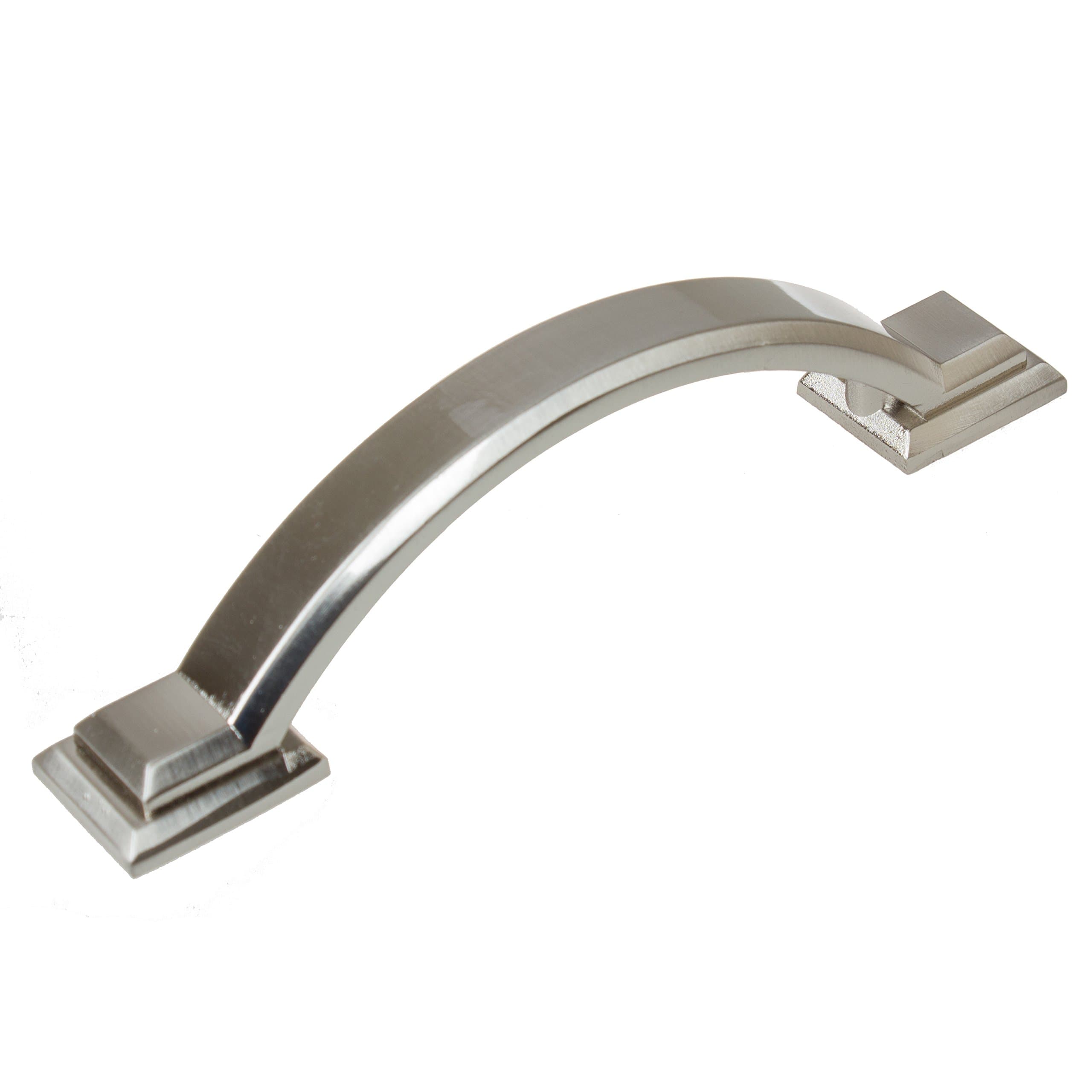 GlideRite Hardware 3 inch CC 4355-SN-10 Arched Square Cabinet Pulls, 10 Pack, 3", Satin Nickel, Finish
