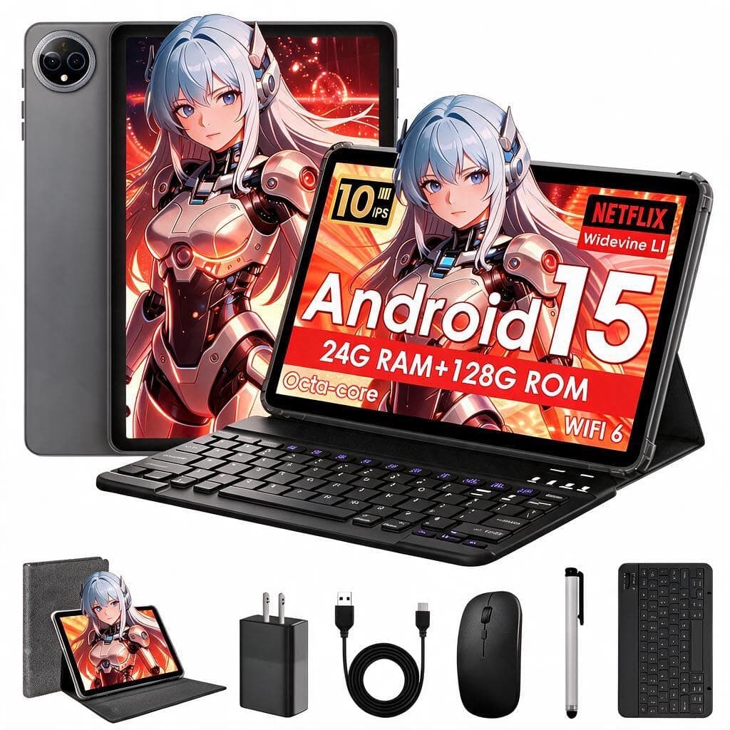 Android 15 Tablet, 10 Inch Tablet with Octa-Core T7250 Processor