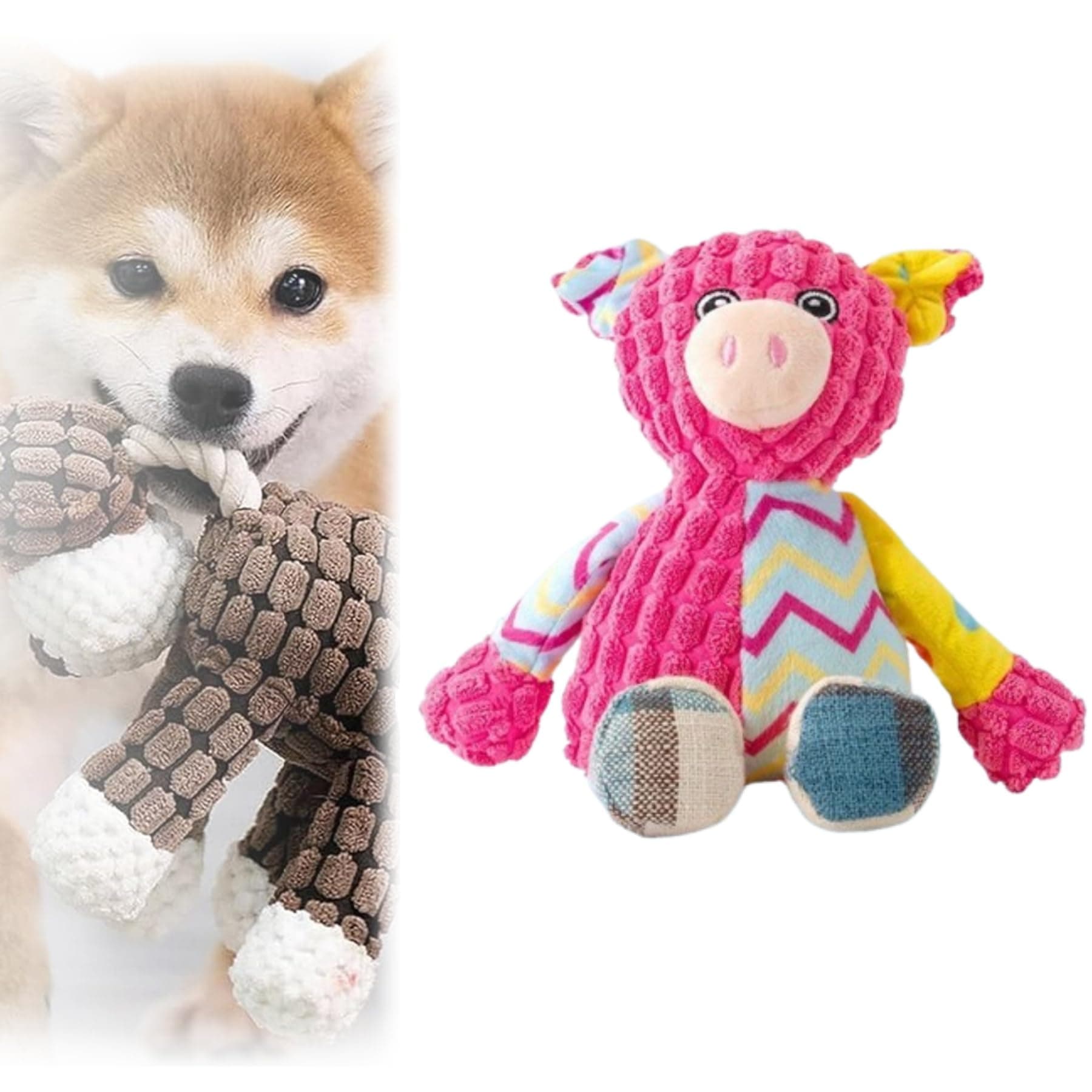 HISKI Plush Squeak Pet Dog Toy, Dogs Plush Sound Toy Squeaky Toys, Interactive Stuffed Dogs Chew Toy Squeak Toy Stuffed Animal Plushs Chew Toys with Squeakers (Style F)