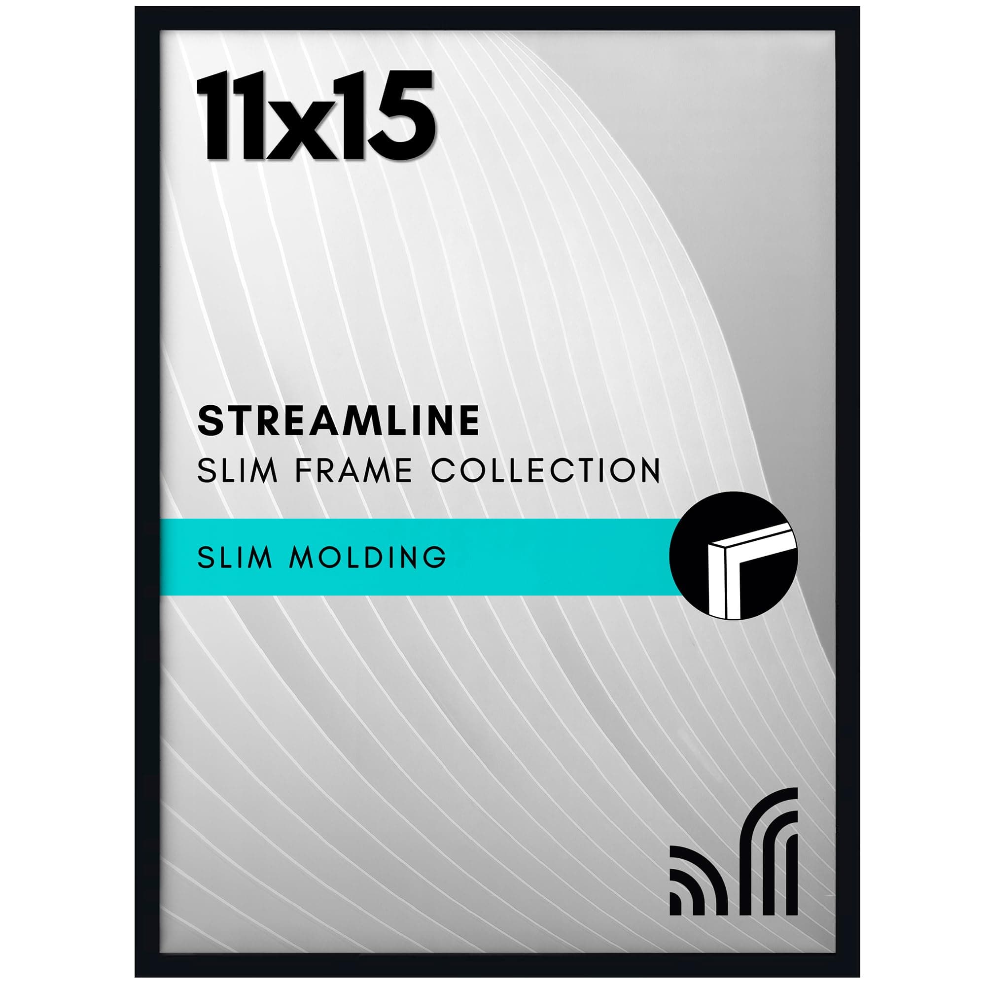Americanflat 11x15 Picture Frame with Polished Plexiglass - Streamline Collection - Thin Border Picture Frame for Wall Display - Hanging Hardware Included - Black