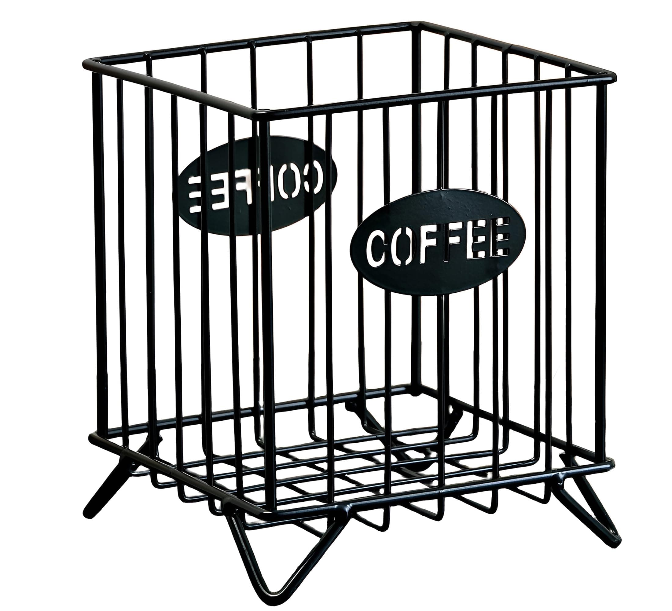 LamChyar Coffee Pod Holders for Counter, K-Cup Holder, Metal Coffee Pod Basket, Espresso Pods Organizer, Coffee Station Accessories (Black)