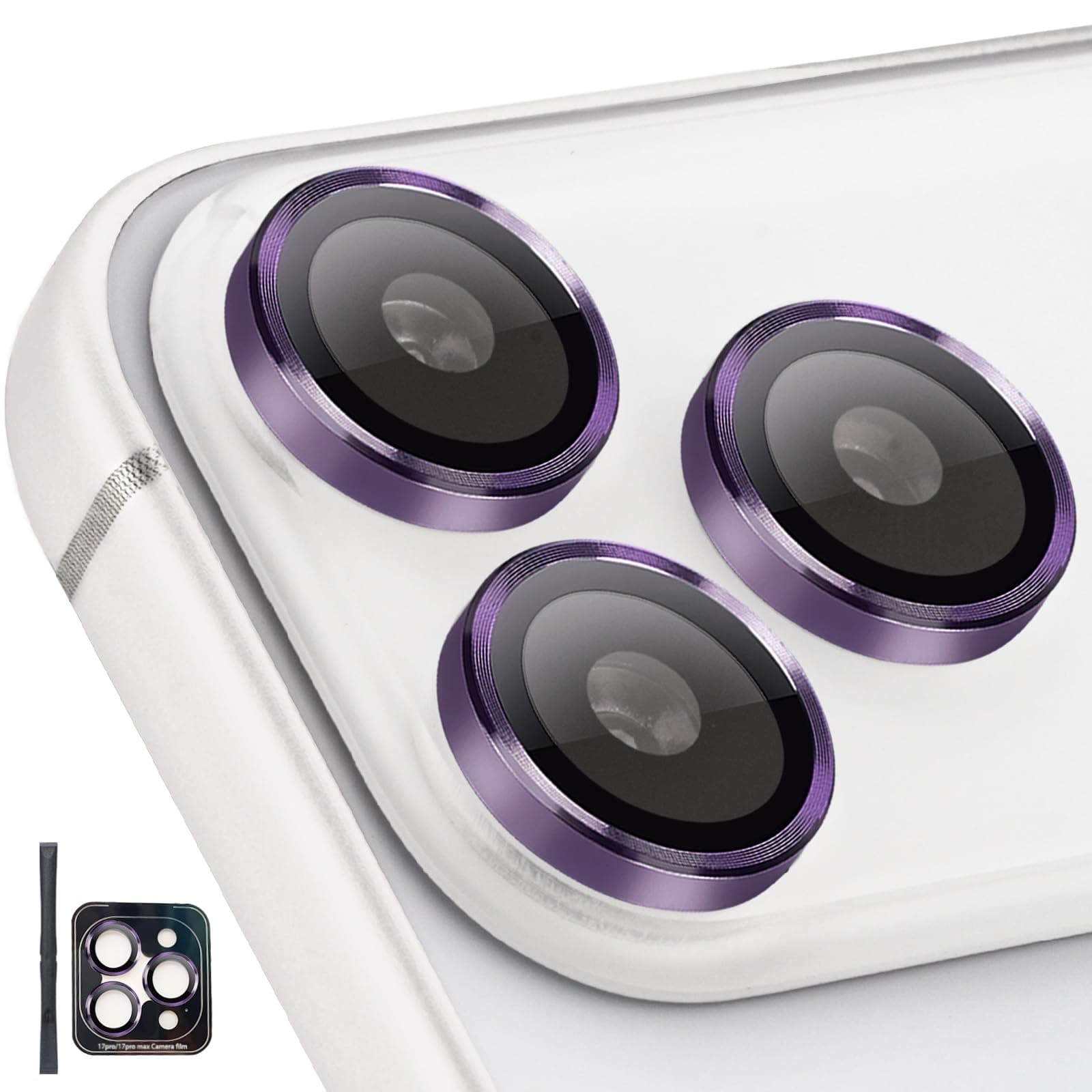 Zevytop Camera Lens Protector for iPhone 17 Pro/17 Pro Max, Deep Purple