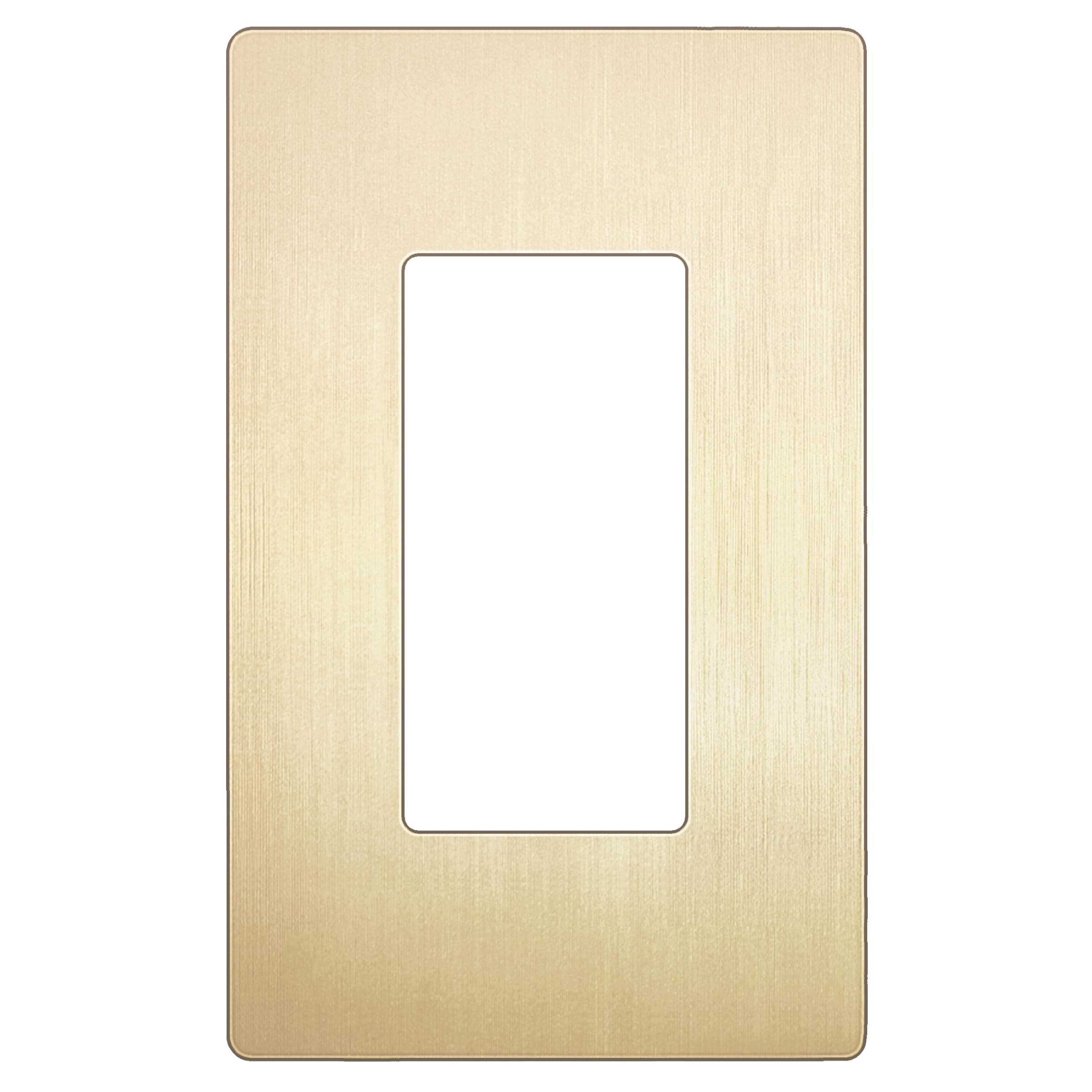 TG Screwless Decorator Wall Plate Child Safe Outlet Cover, Brushed Gold