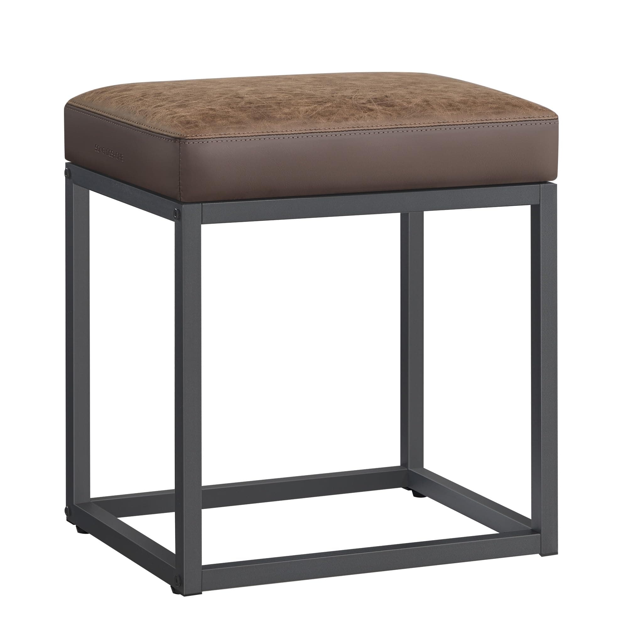 SONGMICS HOME LUIZ Collection - Ottoman Footstool, Rectangle Ottoman, Vanity Chair Stool, Footrest, Reversible Top, Side Table, Max. Load 660 lb, Walnut Brown ULOM079K01