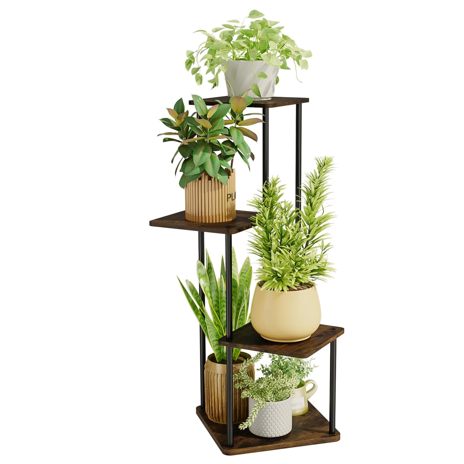 Plant Stand Indoor Corner Plant Shelf for Multiple Plants 4 Tier Metal Plant Stand for Patio Garden Balcony Living Room Bedroom
